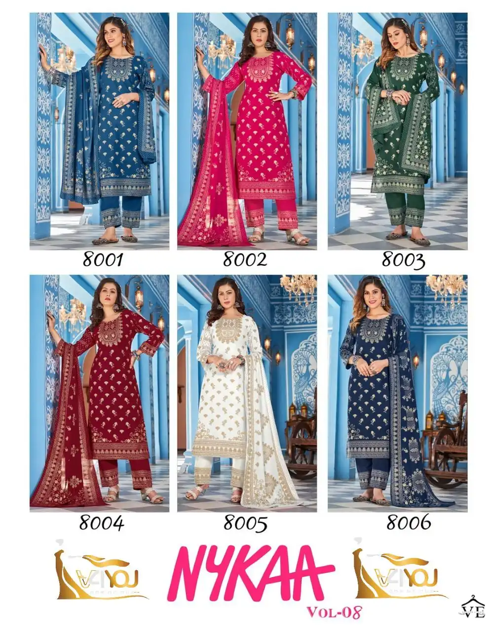 Banwery Nykaa Vol 8 Heavy 14Kg Rayon Wholesale Readymade Suits Catalog — Wholesale Salwar Suits, Banwery wholesale from Surat — view 7