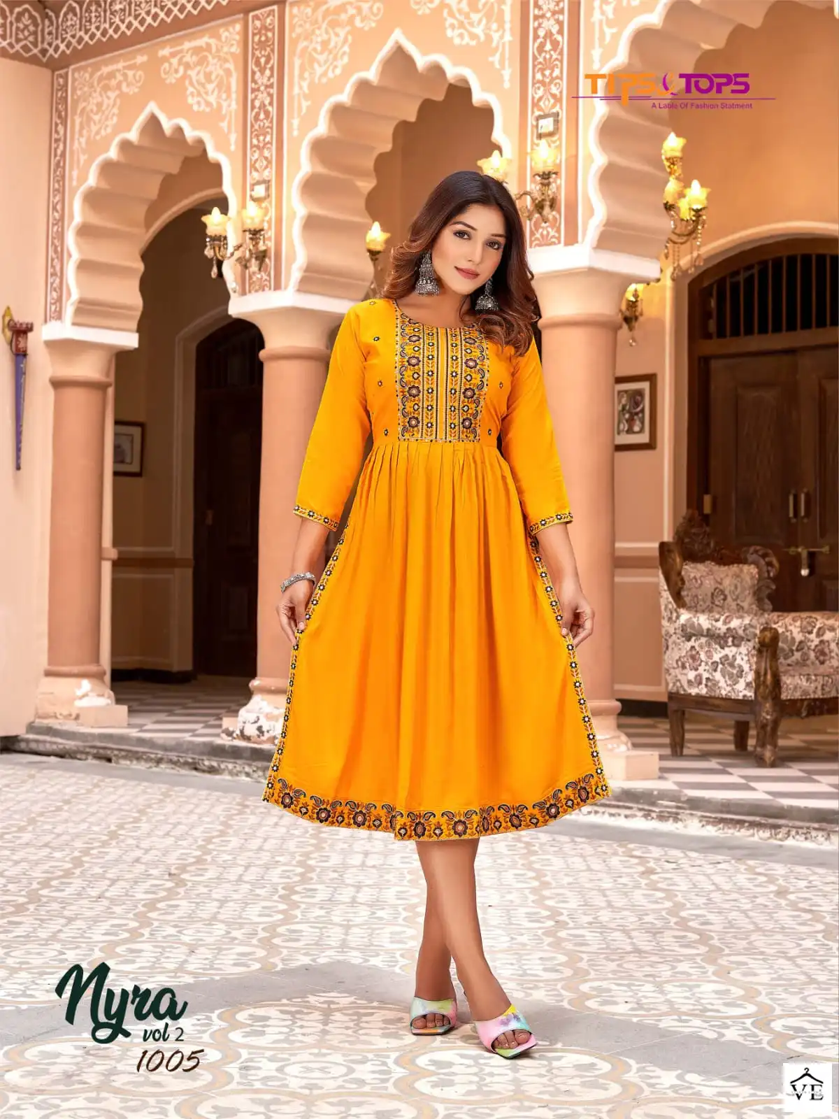 Tips &amp; Tops Nyra Vol 2 Heavy Rayon Slub Wholesale Kurti Catalog — Wholesale Kurtis, MPA wholesale from Surat — view 6