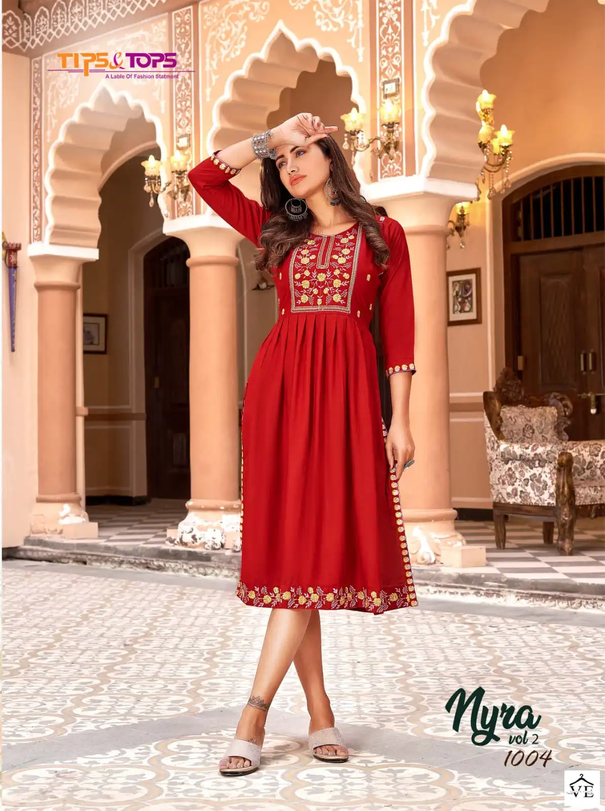 Tips &amp; Tops Nyra Vol 2 Heavy Rayon Slub Wholesale Kurti Catalog — Wholesale Kurtis, MPA wholesale from Surat — view 3