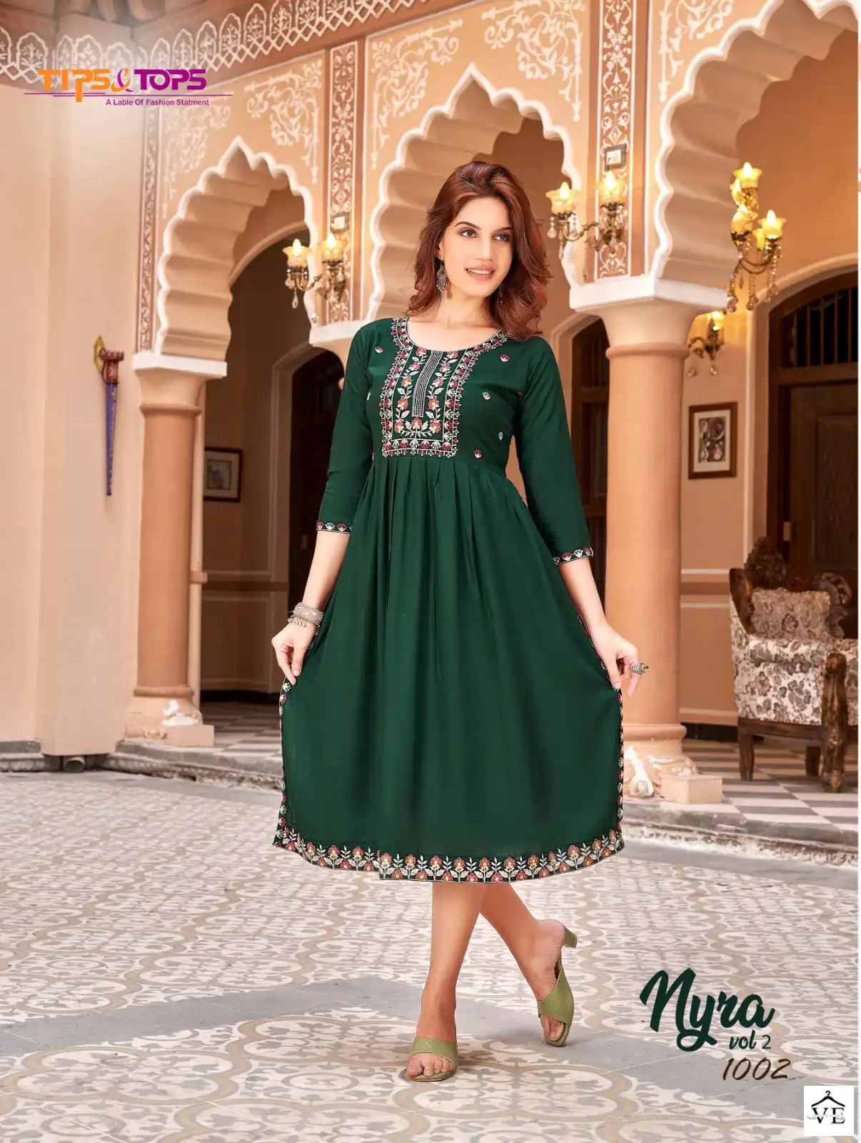 Tips &amp; Tops Nyra Vol 2 Heavy Rayon Slub Wholesale Kurti Catalog — Wholesale Kurtis, MPA wholesale from Surat — view 4