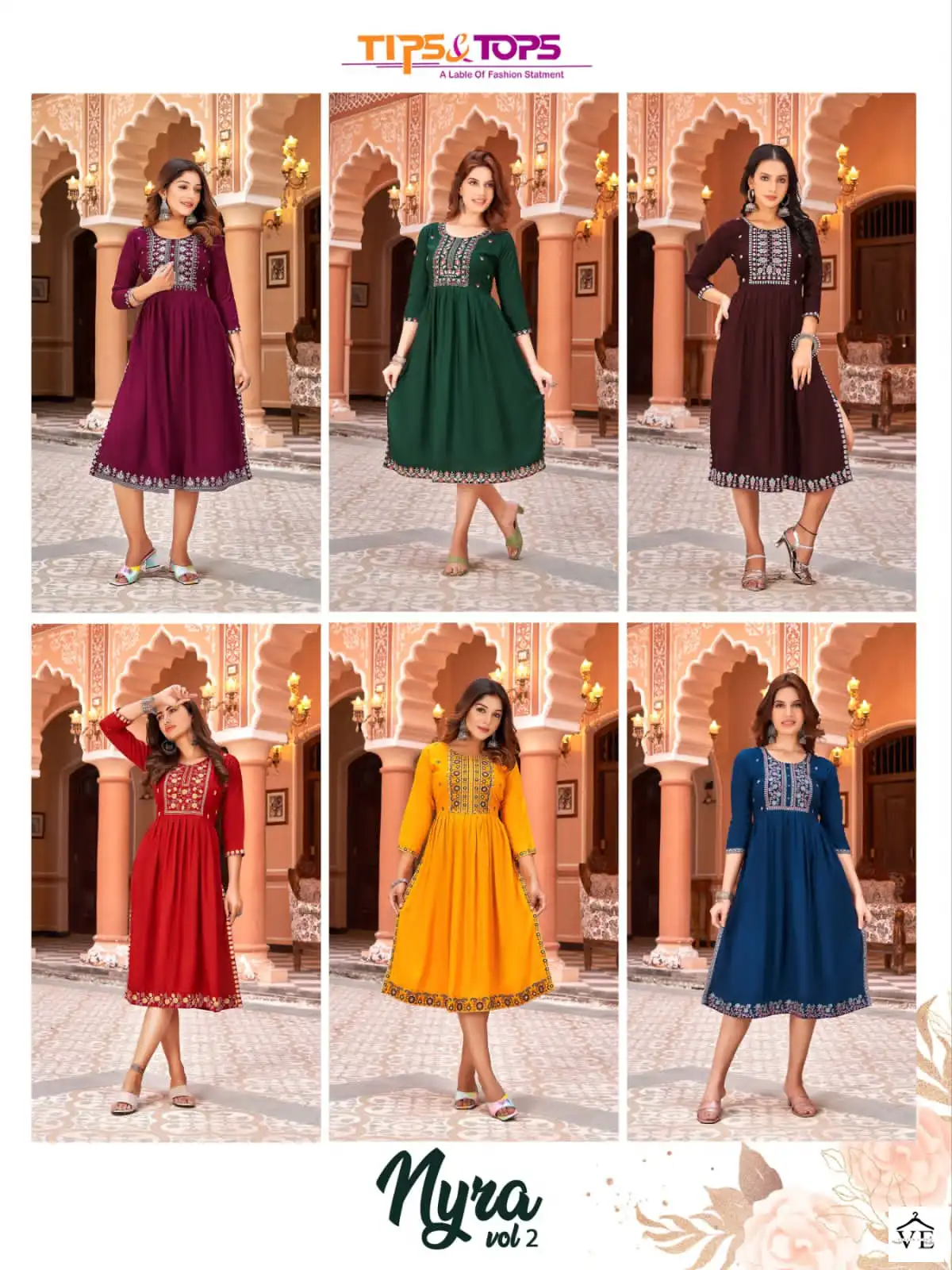 Tips &amp; Tops Nyra Vol 2 Heavy Rayon Slub Wholesale Kurti Catalog — Wholesale Kurtis, MPA wholesale from Surat — view 7