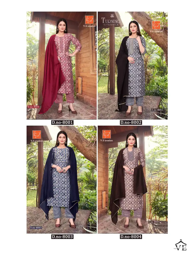 Vardan Ethnic Nandini Heavy Viscose Chanderi Wholesale Readymade Salwar Suit Catalog — Wholesale Salwar Suits, MPA wholesale from Surat — view 5
