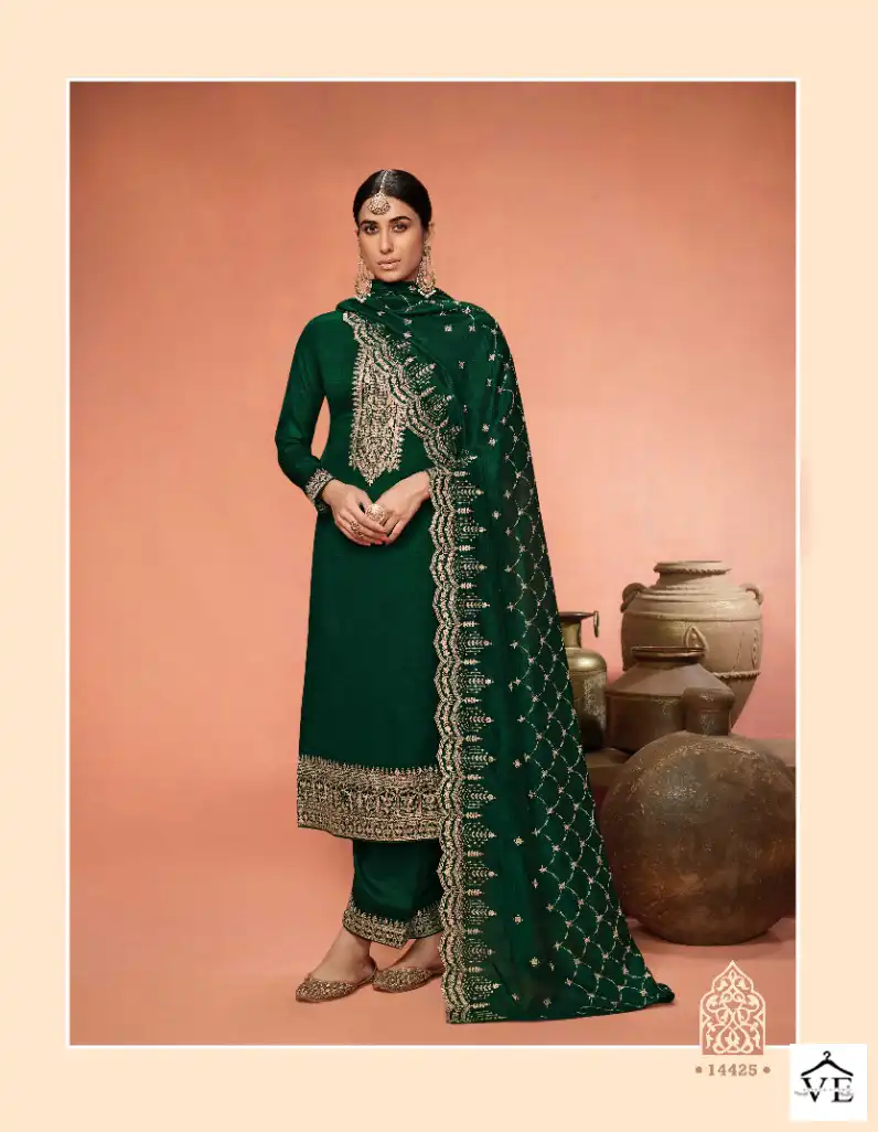 Zisa Noor Blooming Silk Georgette Wholesale Designer Suit Catalog - Image 3