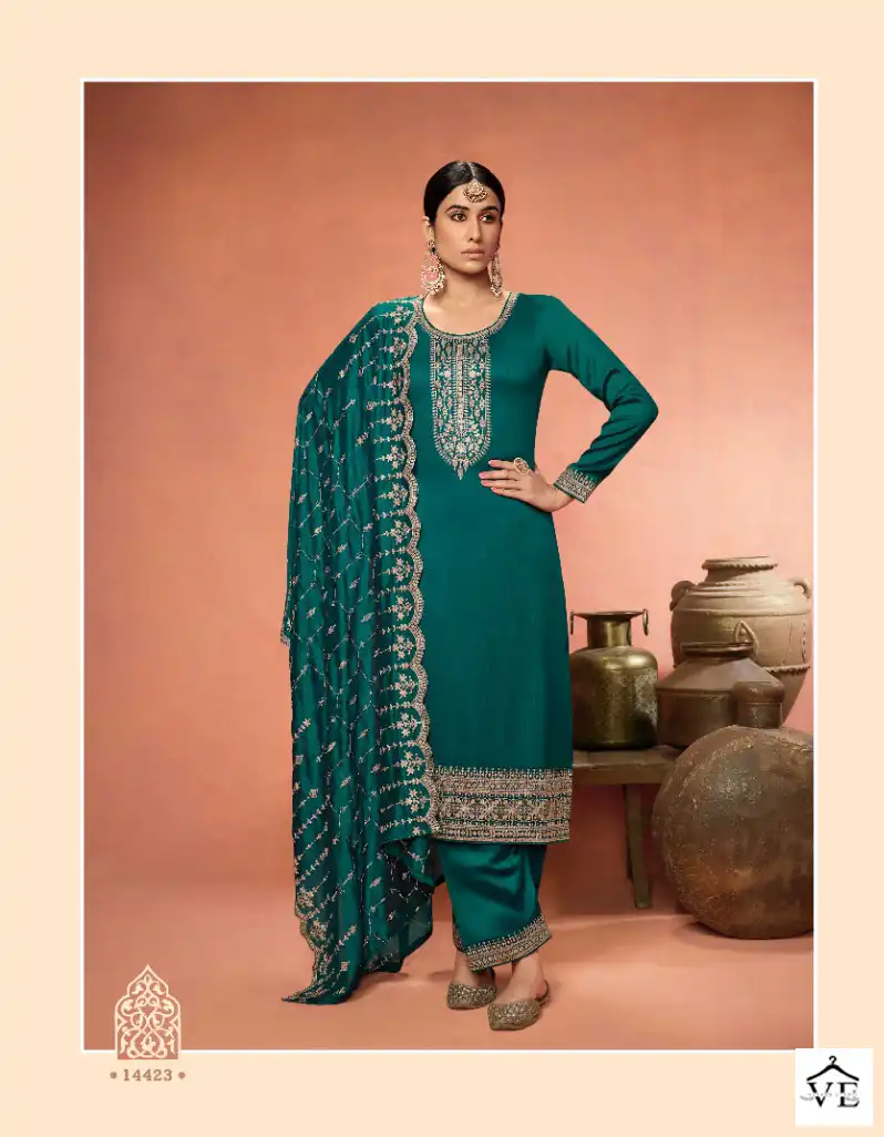 Zisa Noor Blooming Silk Georgette Wholesale Designer Suit Catalog - Image 5