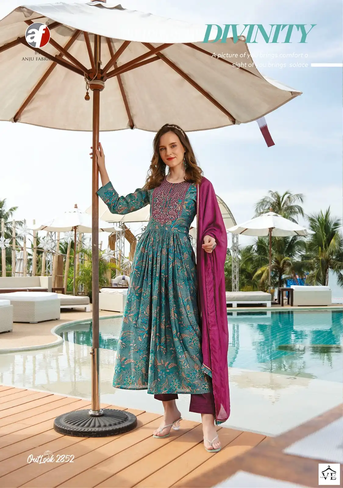 Anju Fabrics Outlook Viscose Modal Blended Wholesale Readymade Suits Catalog — Wholesale Salwar Suits, MPA wholesale from Surat - Gallery Image 2