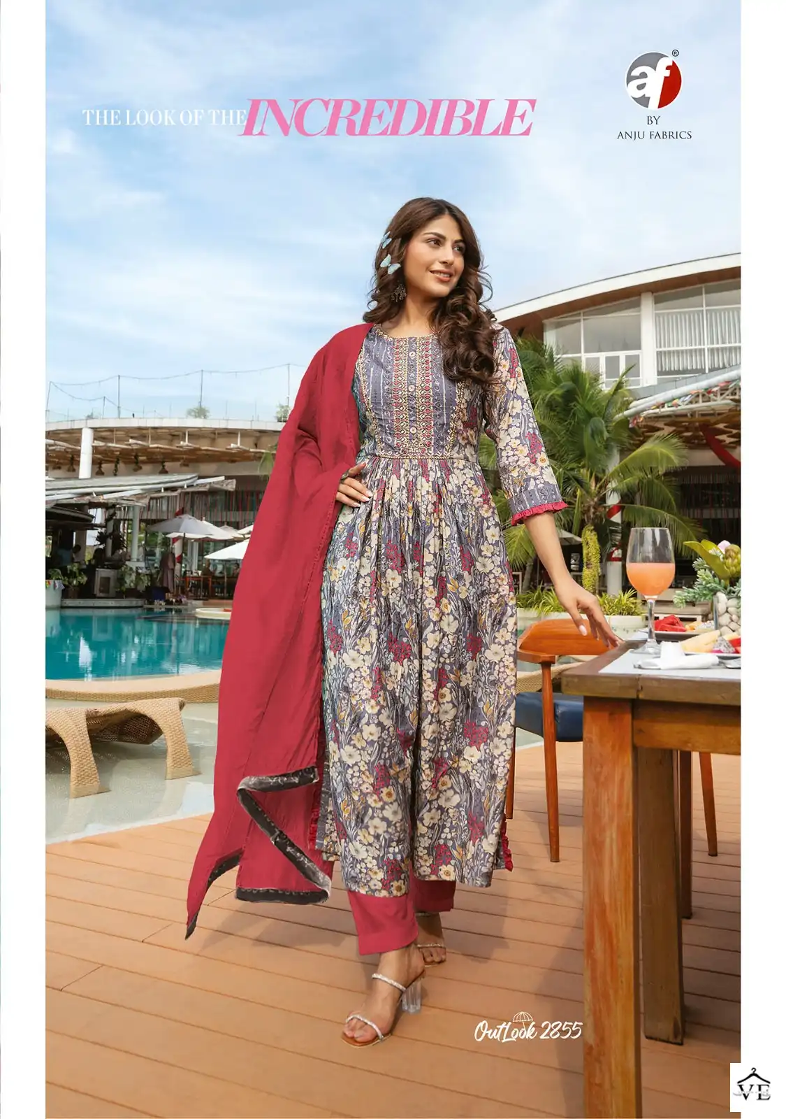 Anju Fabrics Outlook Viscose Modal Blended Wholesale Readymade Suits Catalog — Wholesale Salwar Suits, MPA wholesale from Surat - Gallery Image 5