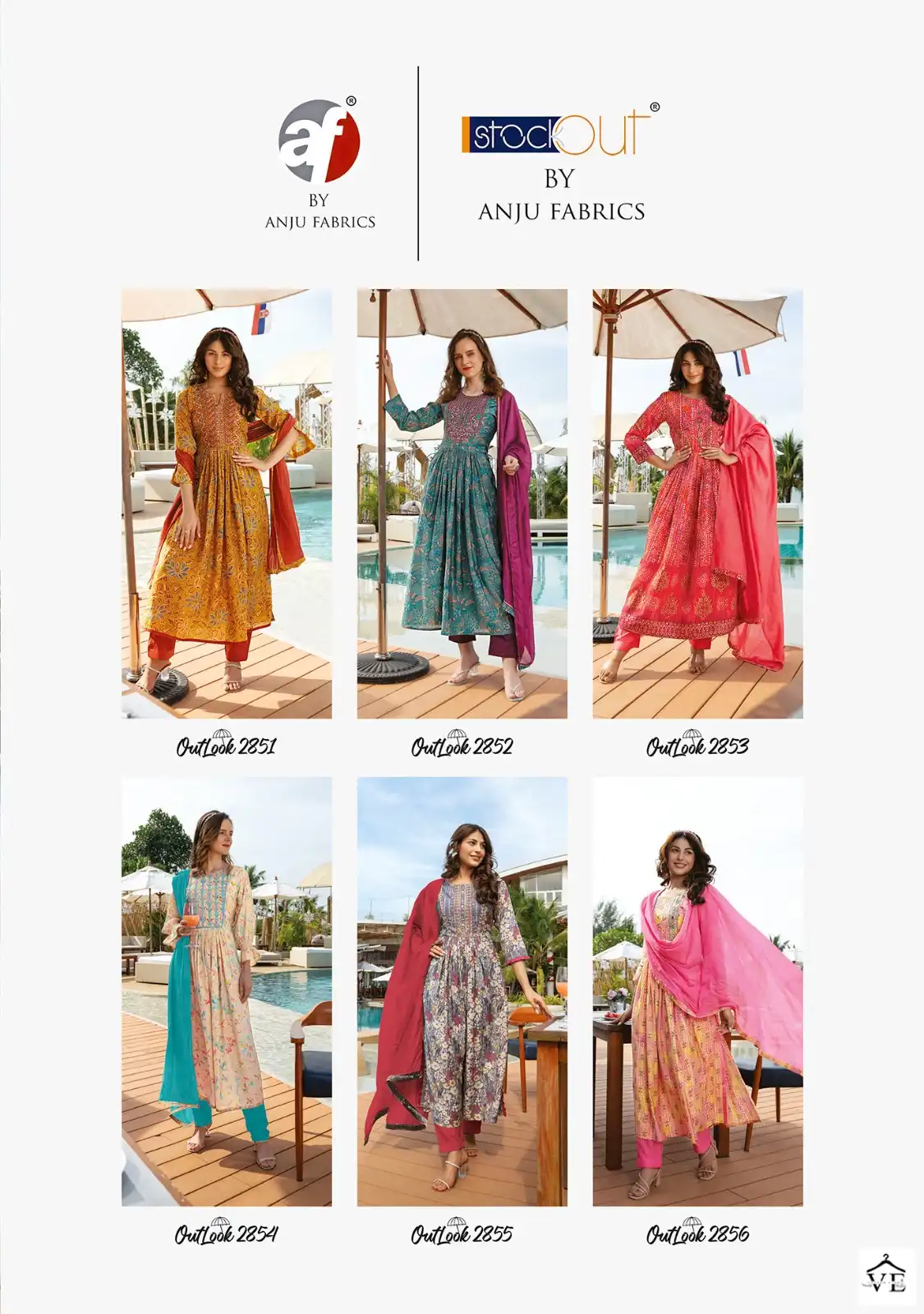 Anju Fabrics Outlook Viscose Modal Blended Wholesale Readymade Suits Catalog — Wholesale Salwar Suits, MPA wholesale from Surat — view 9