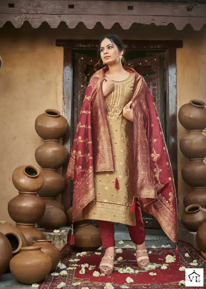 PC Banaras Vol 1 Banarasi Silk Blend Wholesale Wedding Suits Catalog — Wholesale Salwar Suits, MPA wholesale from Surat - Gallery Image 3
