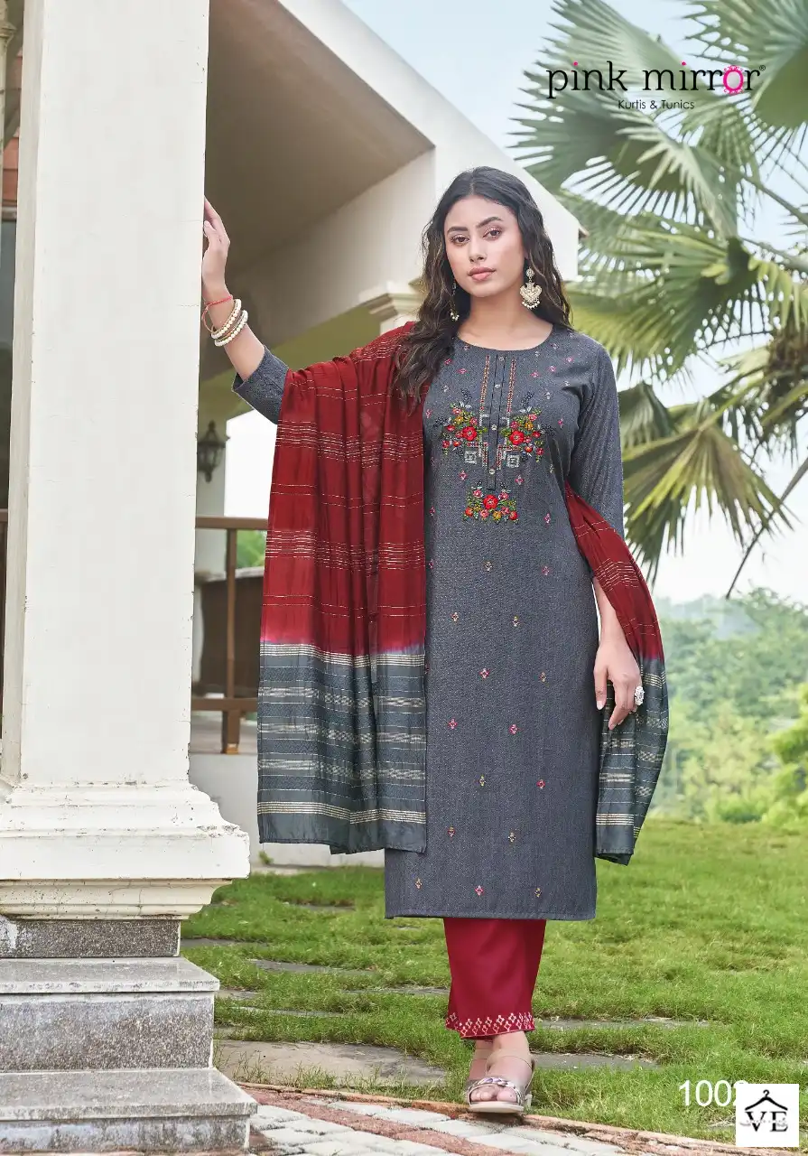 Pink Mirror Roseberry Viscose Wholesale Readymade Salwar Suit Catalog — Wholesale Salwar Suits, MPA wholesale from Surat - Gallery Image 3