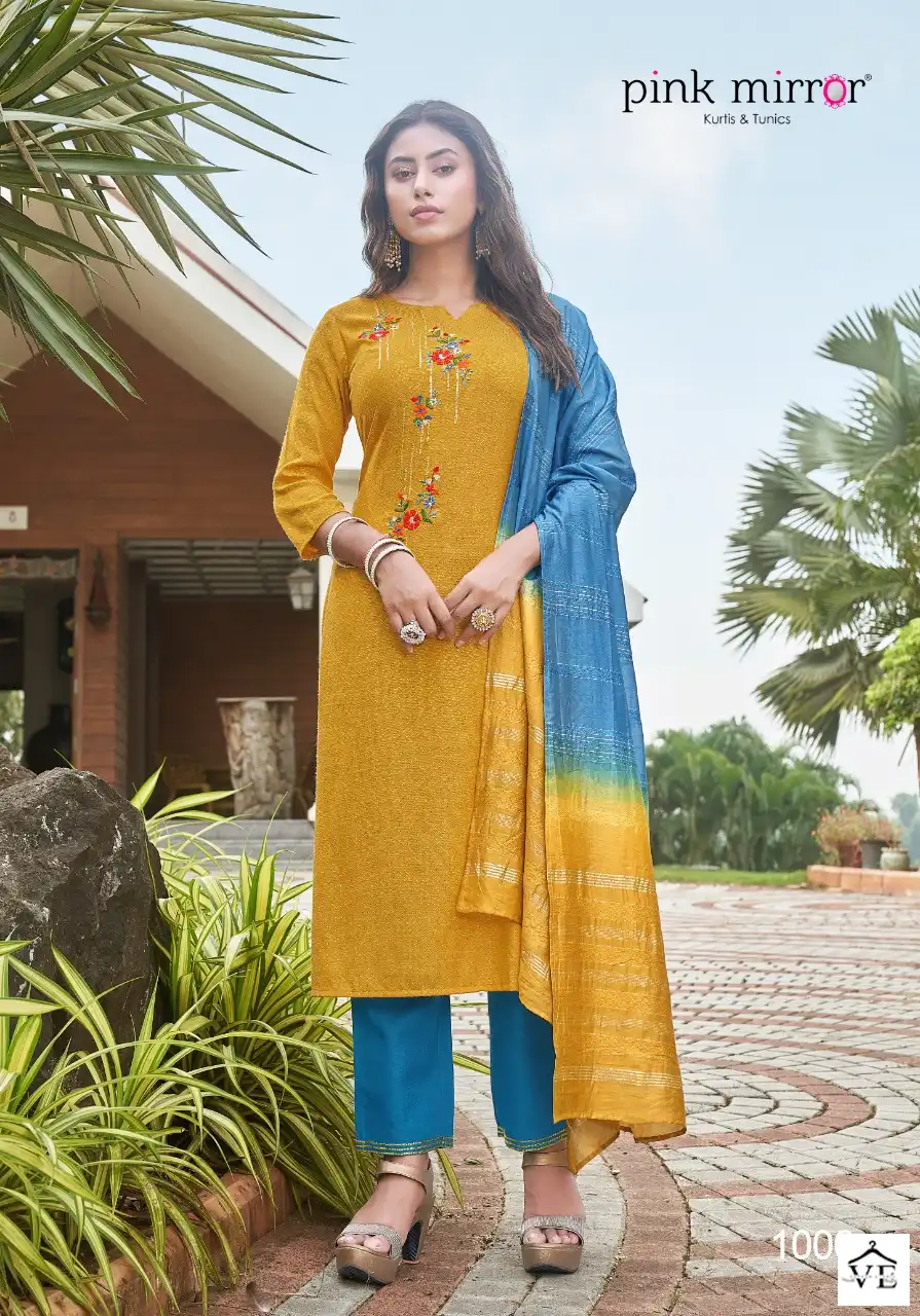 Pink Mirror Roseberry Viscose Wholesale Readymade Salwar Suit Catalog — Wholesale Salwar Suits, MPA wholesale from Surat - Gallery Image 6