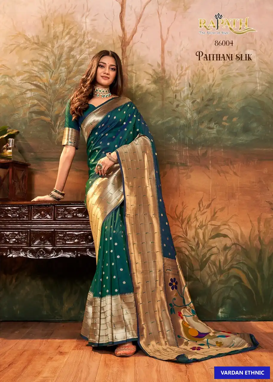 Rajyog Pavitra Paithani Pure Paithani Silk Wholesale Saree Catalog — Wholesale Sarees, MPA wholesale from Surat — view 6