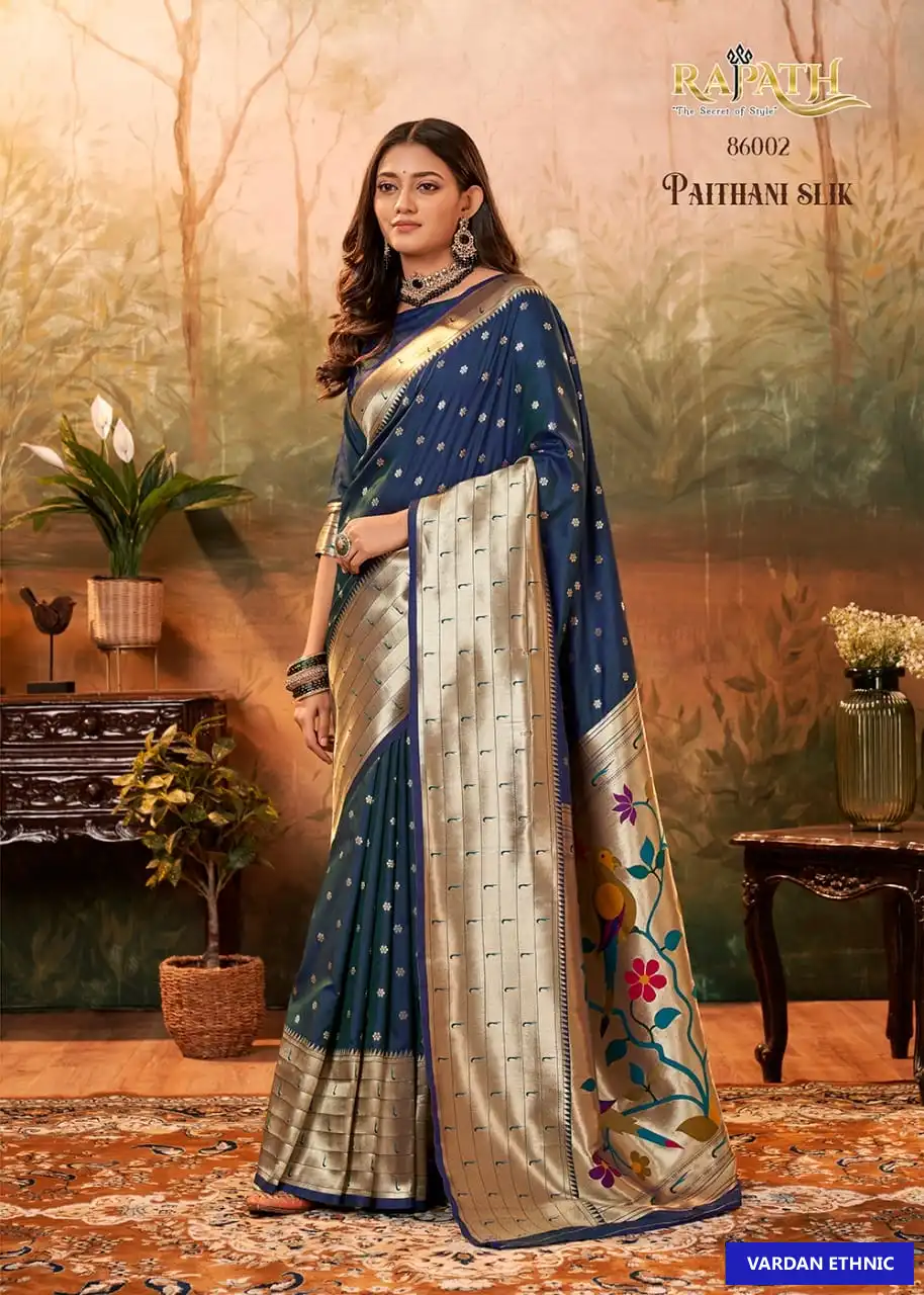 Rajyog Pavitra Paithani Pure Paithani Silk Wholesale Saree Catalog — Wholesale Sarees, MPA wholesale from Surat — view 4