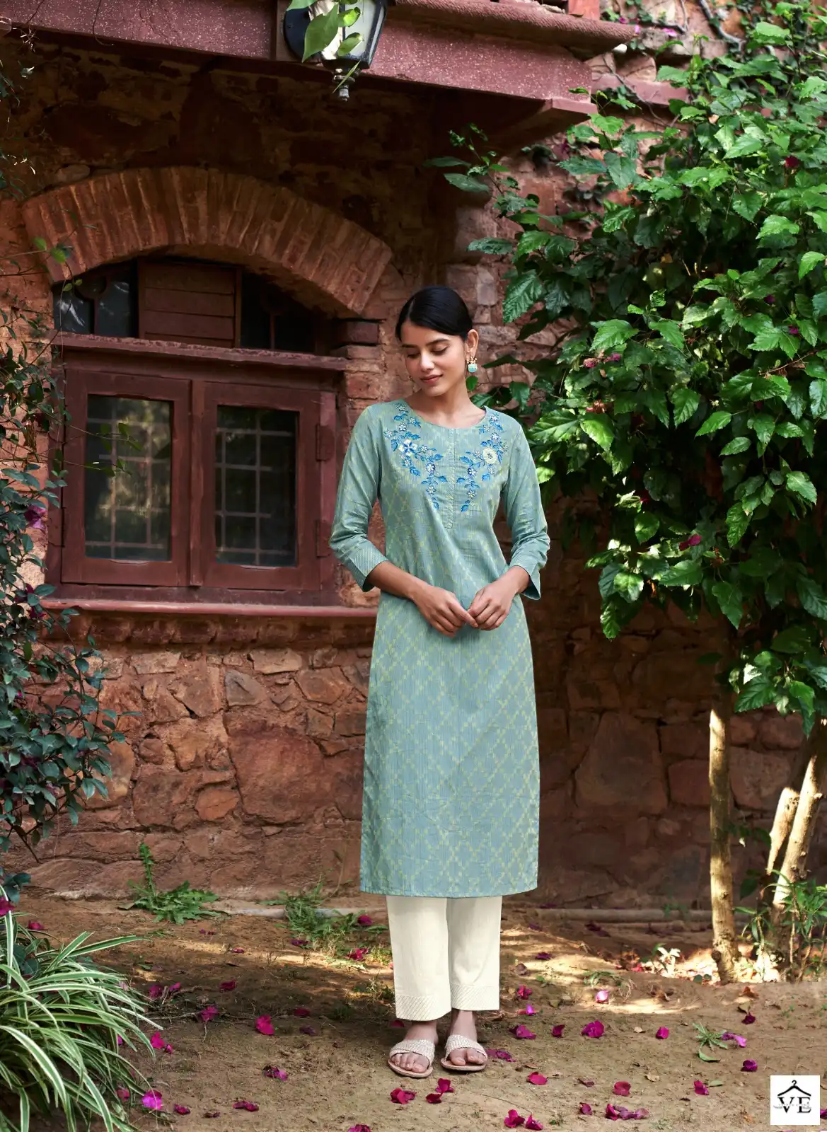 Four Buttons Raabta Pure Cotton Wholesale Kurti Pant Catalog — Wholesale Kurtis, MPA wholesale from Surat - Gallery Image 5