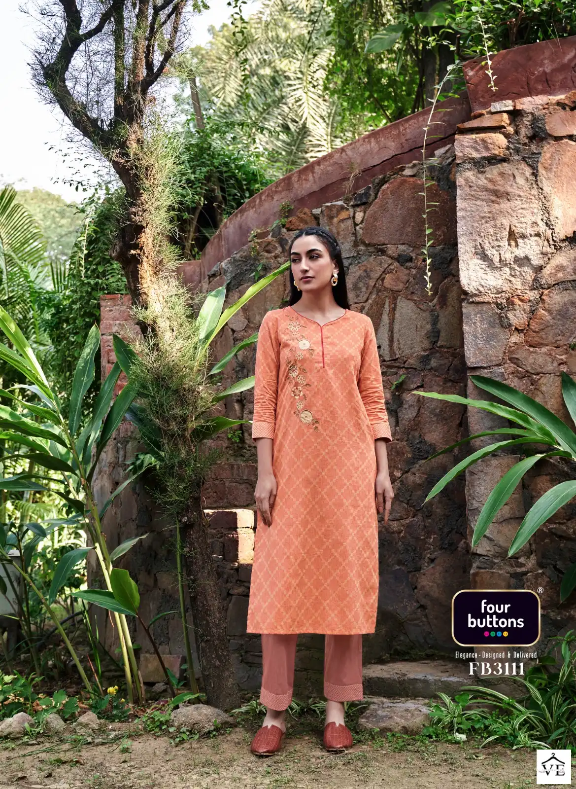 Four Buttons Raabta Pure Cotton Wholesale Kurti Pant Catalog — Wholesale Kurtis, MPA wholesale from Surat - Gallery Image 6