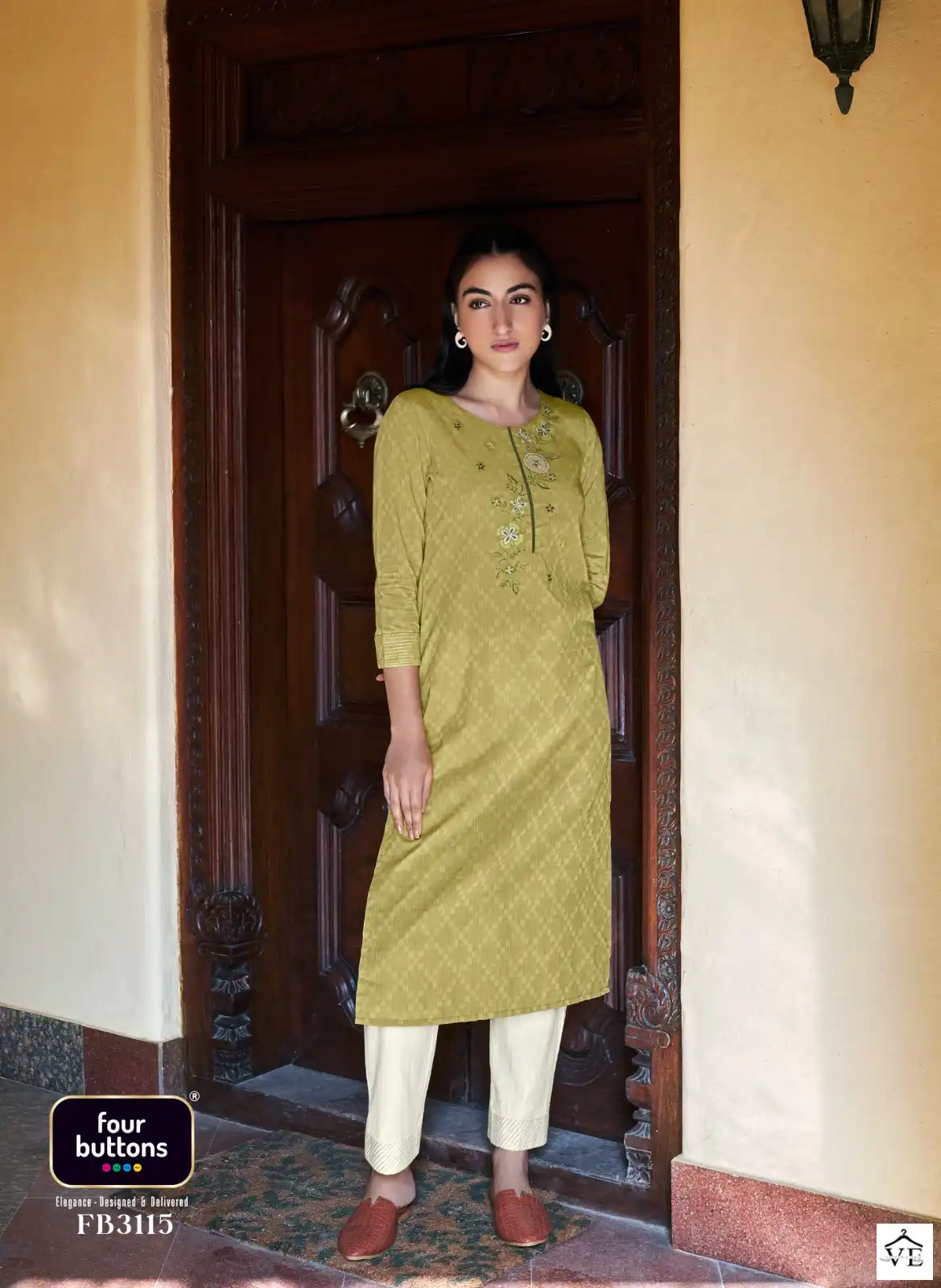 Four Buttons Raabta Pure Cotton Wholesale Kurti Pant Catalog — Wholesale Kurtis, MPA wholesale from Surat - Gallery Image 4