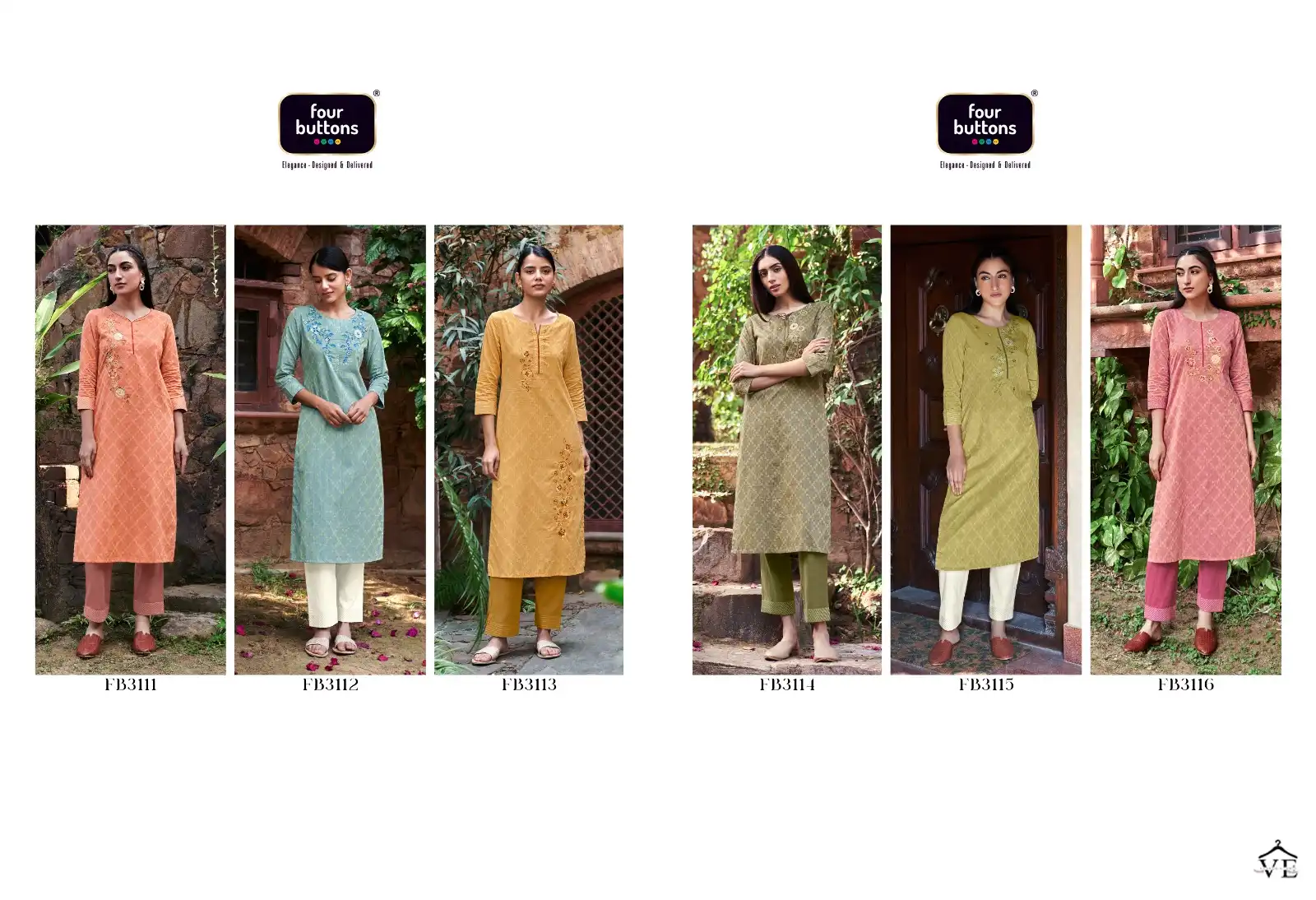 Four Buttons Raabta Pure Cotton Wholesale Kurti Pant Catalog — Wholesale Kurtis, MPA wholesale from Surat — view 7