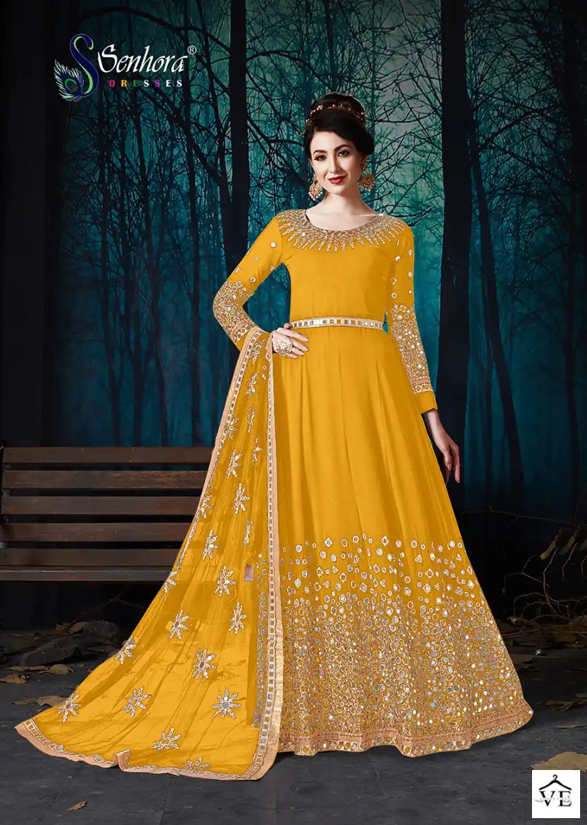 Senhora Rabaani Pure Georgette Wholesale Anarkali Salwar Suit Catalog — Wholesale Salwar Suits, MPA wholesale from Surat - Gallery Image 3