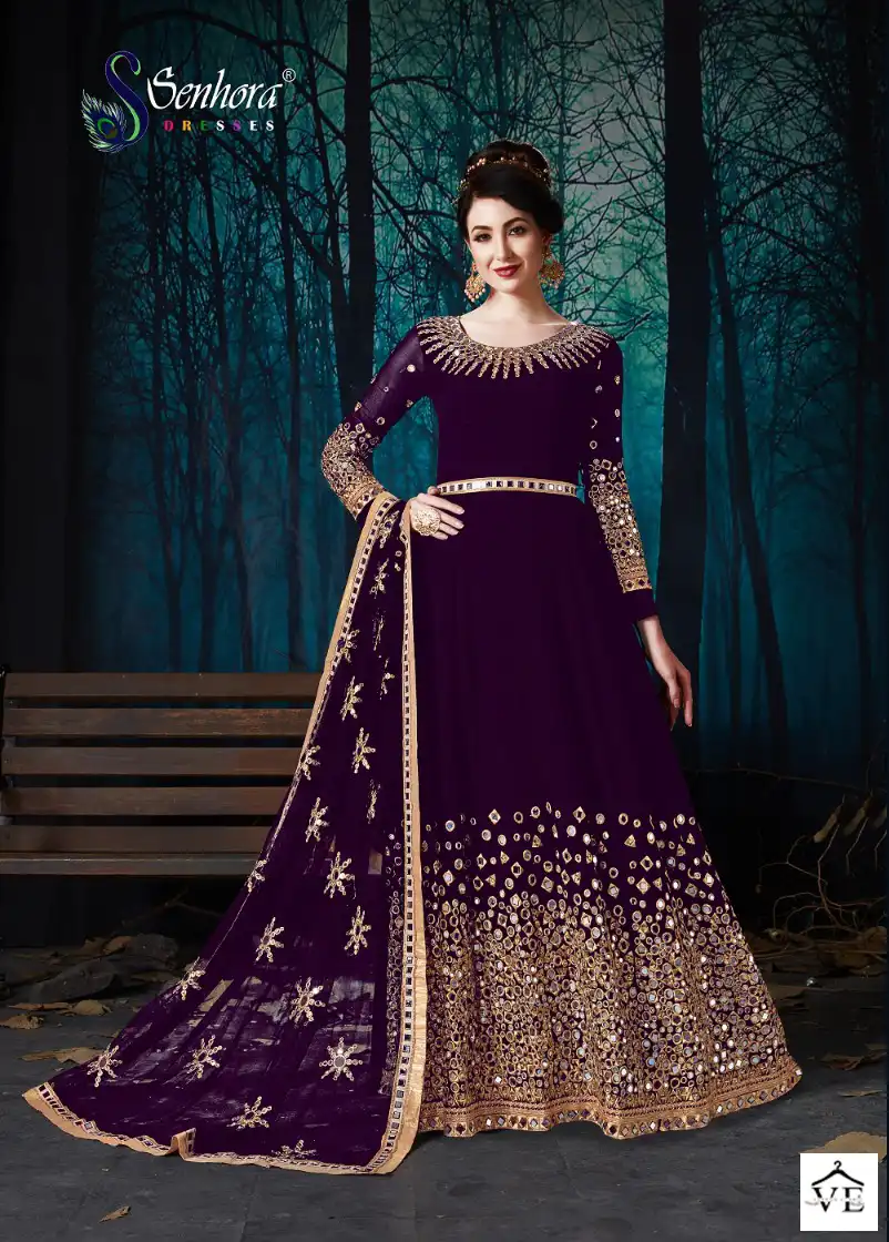Senhora Rabaani Pure Georgette Wholesale Anarkali Salwar Suit Catalog — Wholesale Salwar Suits, MPA wholesale from Surat - Gallery Image 4