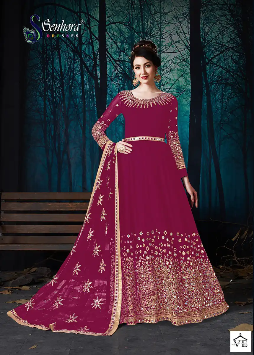 Senhora Rabaani Pure Georgette Wholesale Anarkali Salwar Suit Catalog — Wholesale Salwar Suits, MPA wholesale from Surat - Gallery Image 6