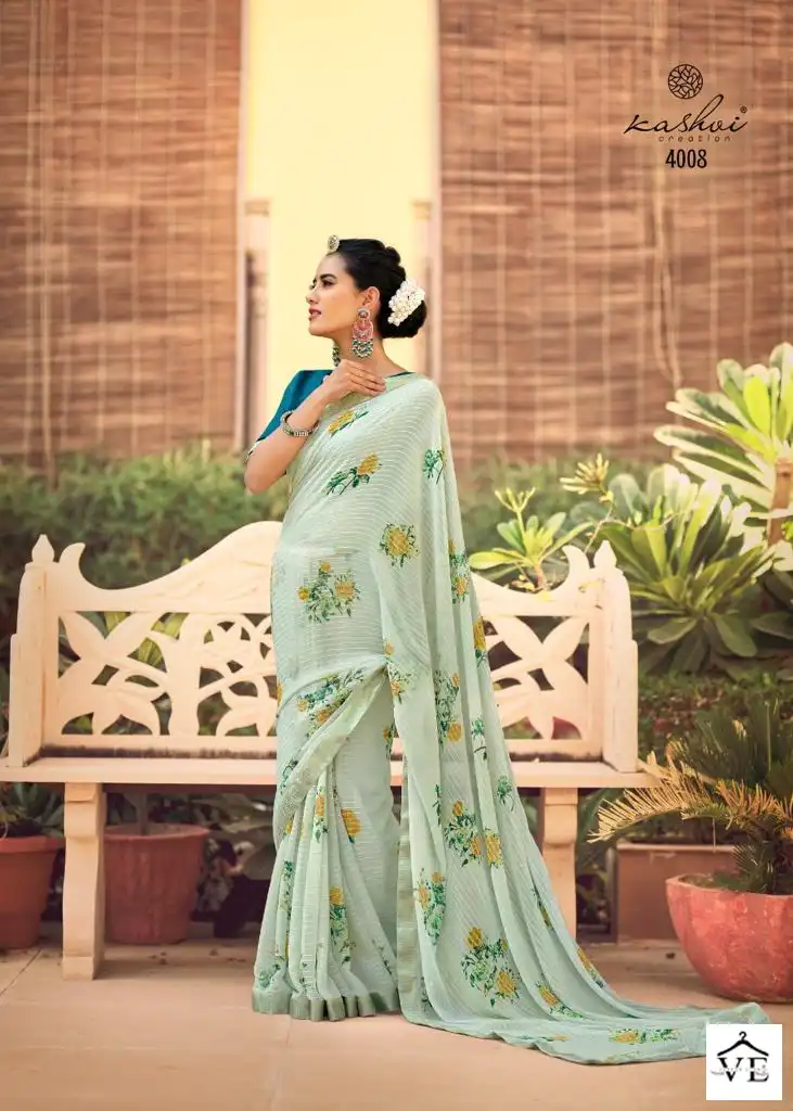 Kashvi Creation Ragini Georgette Wholesale Saree Catalog — Wholesale Sarees, Kashvi Creation wholesale from Surat - Gallery Image 6