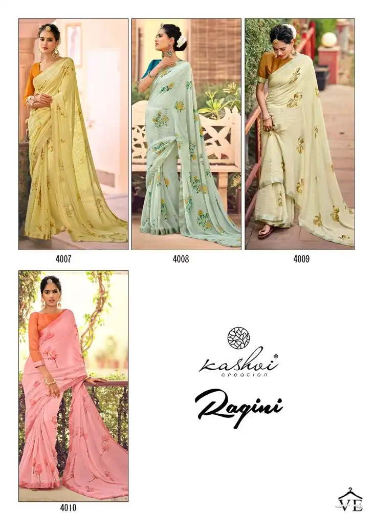 Kashvi Creation Ragini Georgette Wholesale Saree Catalog — Wholesale Sarees, Kashvi Creation wholesale from Surat — view 11