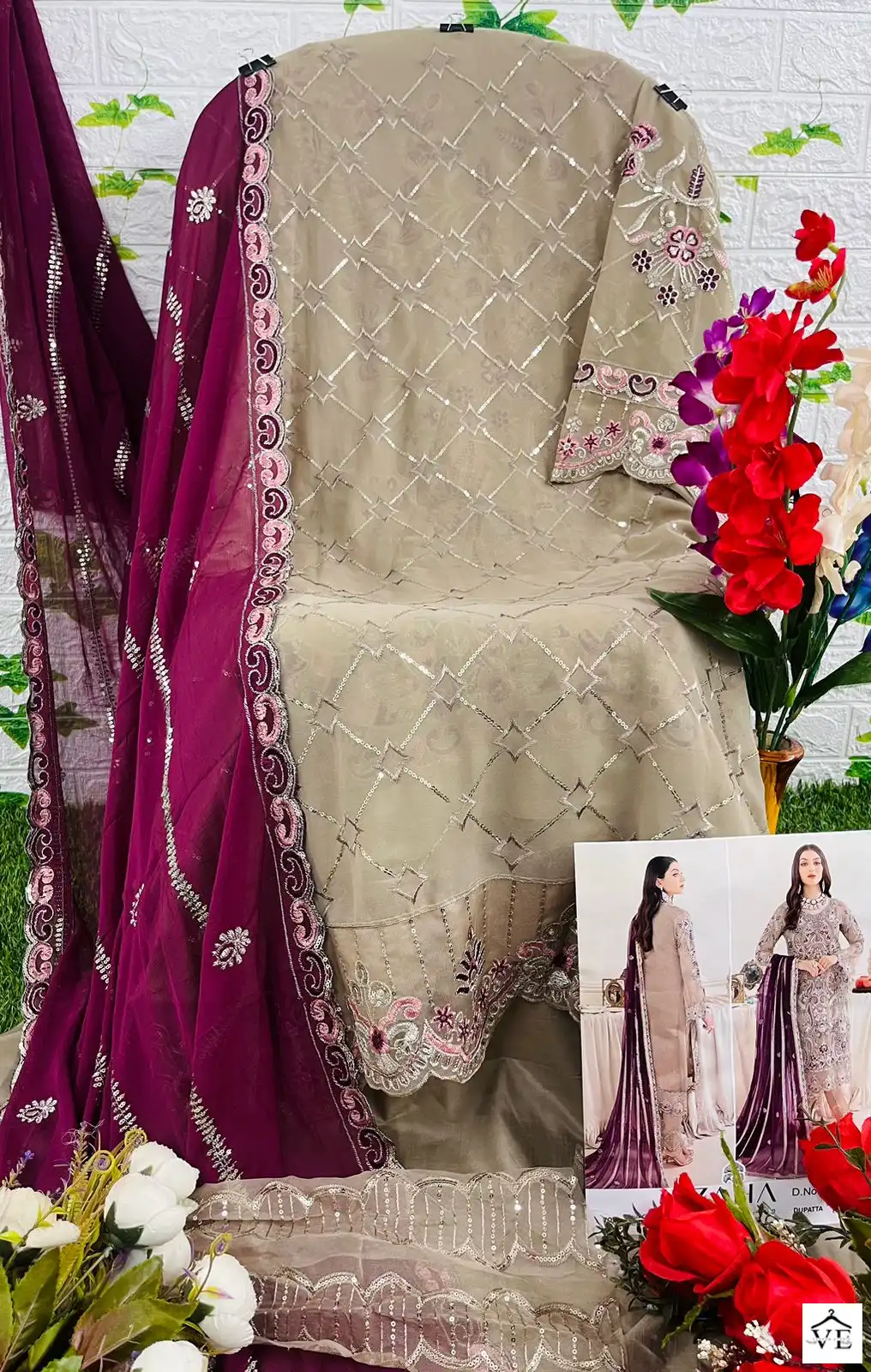 Zaha Ramsha Vol 6 Georgette Wholesale Pakistani Salwar Suit Catalog — Wholesale Salwar Suits, MPA wholesale from Surat - Gallery Image 14