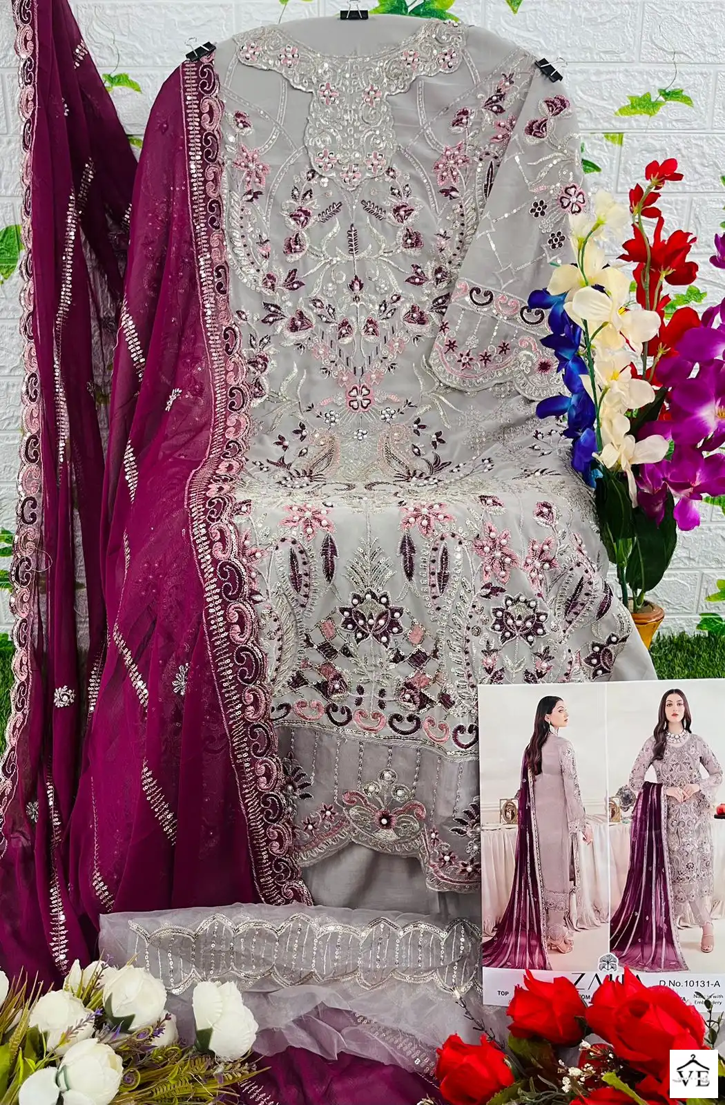 Zaha Ramsha Vol 6 Georgette Wholesale Pakistani Salwar Suit Catalog — Wholesale Salwar Suits, MPA wholesale from Surat - Gallery Image 7