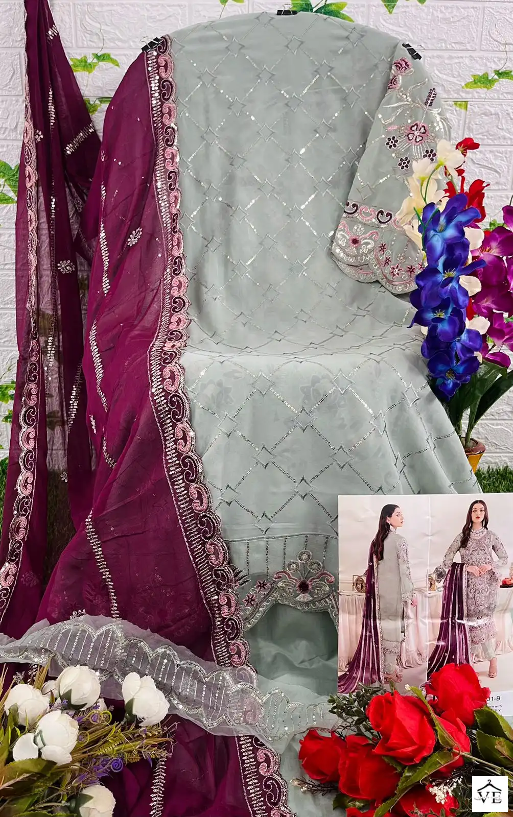 Zaha Ramsha Vol 6 Georgette Wholesale Pakistani Salwar Suit Catalog — Wholesale Salwar Suits, MPA wholesale from Surat - Gallery Image 10