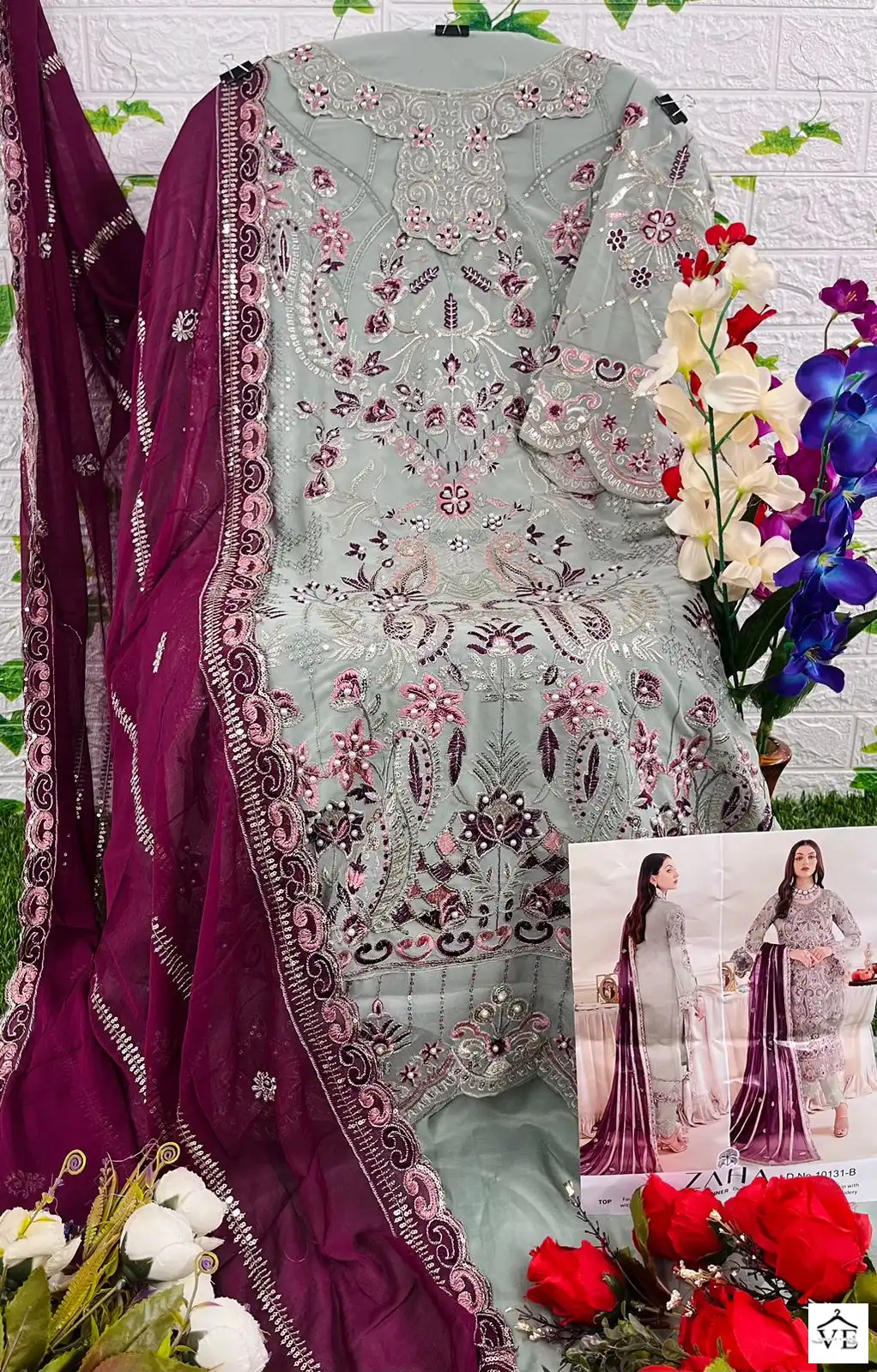Zaha Ramsha Vol 6 Georgette Wholesale Pakistani Salwar Suit Catalog — Wholesale Salwar Suits, MPA wholesale from Surat - Gallery Image 9
