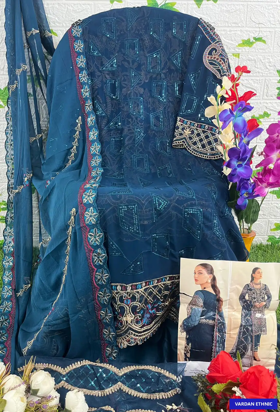 Zaha Ramsha Vol-7 Georgette Wholesale Pakistani Salwar Suit Catalog — Wholesale Salwar Suits, MPA wholesale from Surat - Gallery Image 8