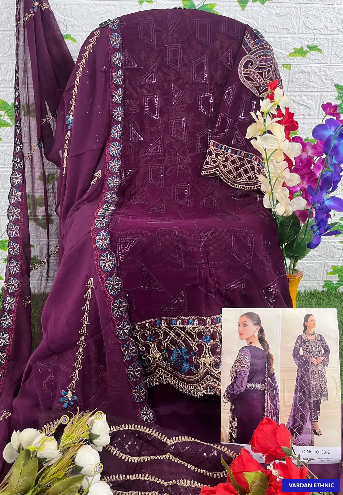 Zaha Ramsha Vol-7 Georgette Wholesale Pakistani Salwar Suit Catalog — Wholesale Salwar Suits, MPA wholesale from Surat - Gallery Image 15