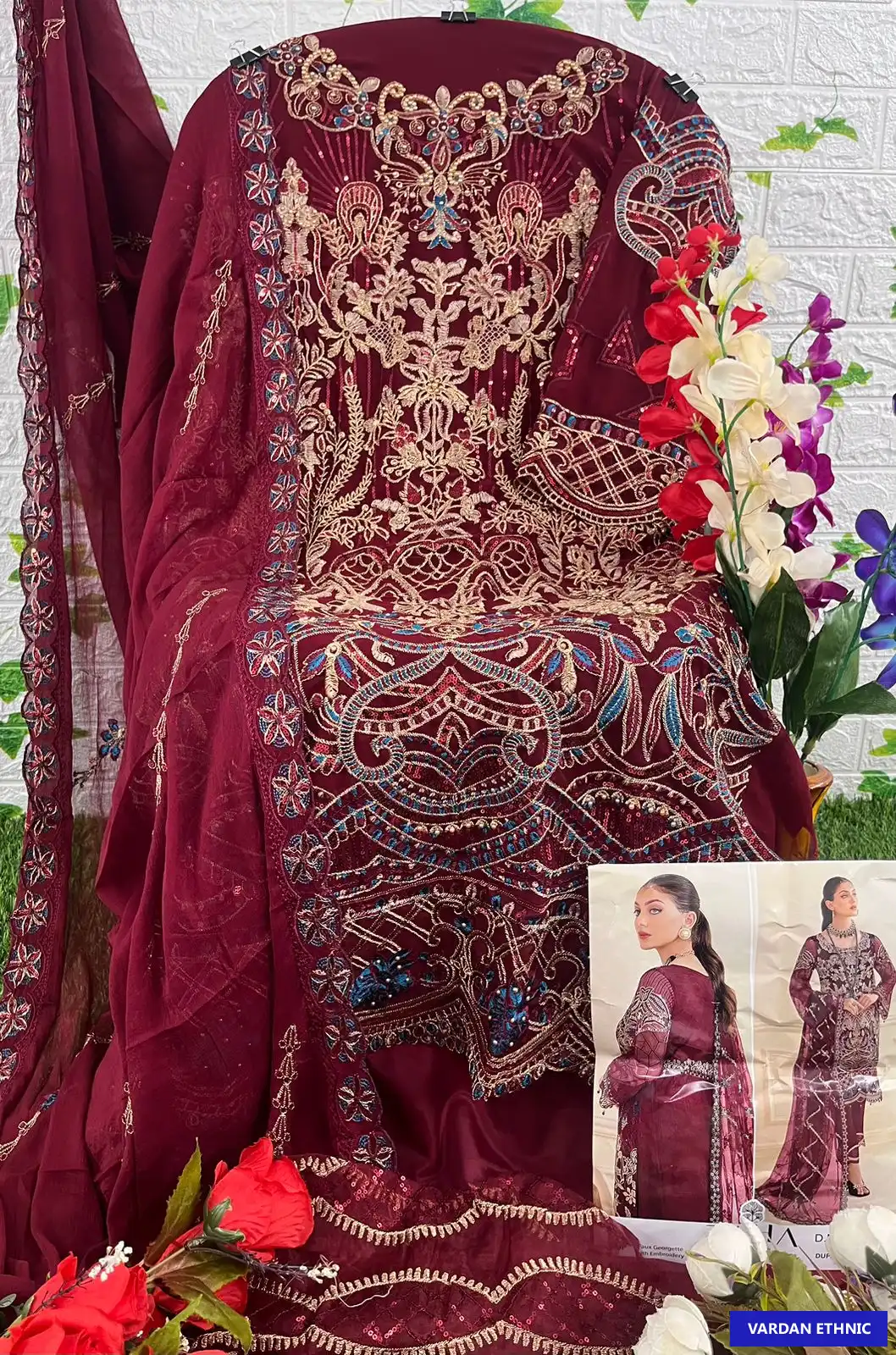 Zaha Ramsha Vol-7 Georgette Wholesale Pakistani Salwar Suit Catalog — Wholesale Salwar Suits, MPA wholesale from Surat - Gallery Image 16