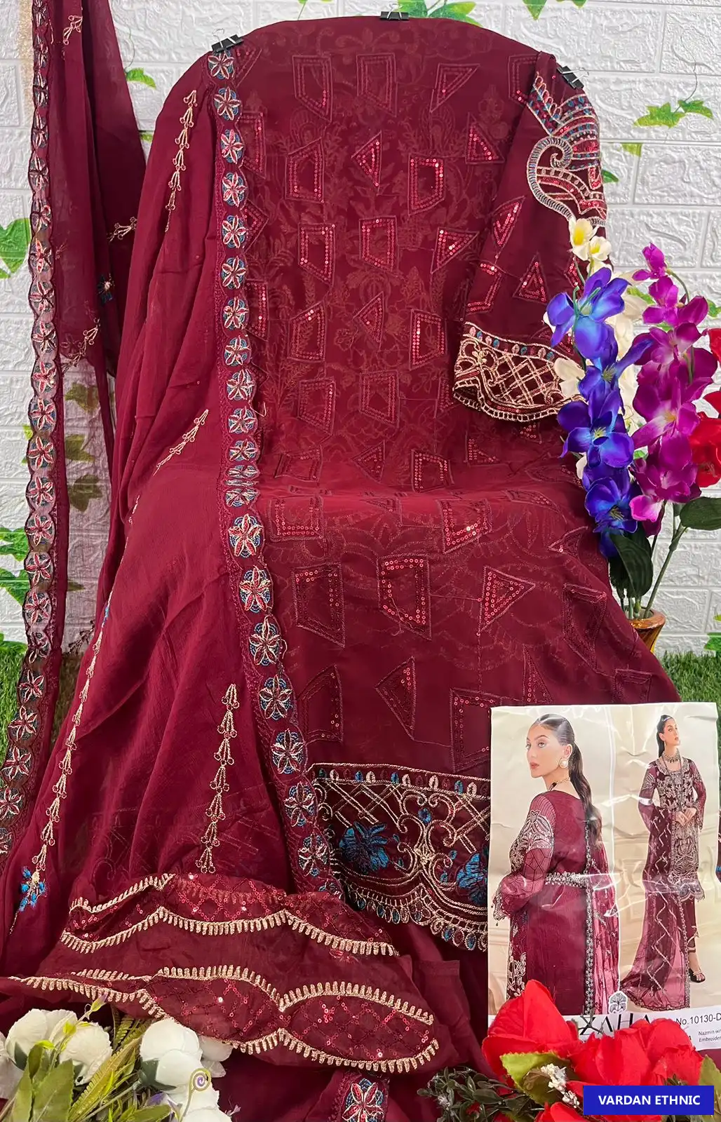 Zaha Ramsha Vol-7 Georgette Wholesale Pakistani Salwar Suit Catalog — Wholesale Salwar Suits, MPA wholesale from Surat - Gallery Image 17