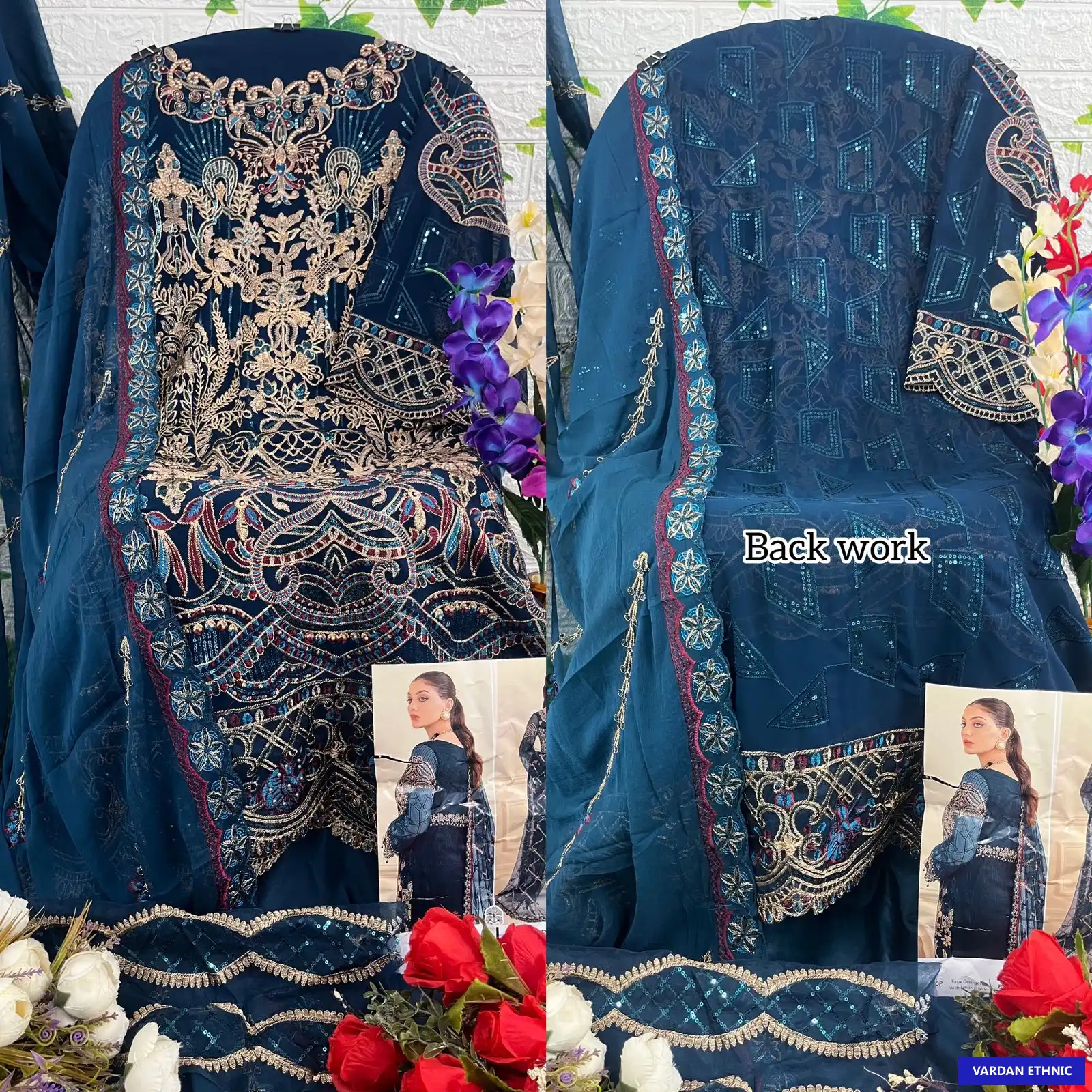 Zaha Ramsha Vol-7 Georgette Wholesale Pakistani Salwar Suit Catalog — Wholesale Salwar Suits, MPA wholesale from Surat - Gallery Image 7