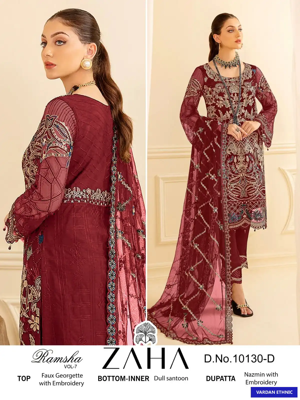 Zaha Ramsha Vol-7 Georgette Wholesale Pakistani Salwar Suit Catalog — Wholesale Salwar Suits, MPA wholesale from Surat - Gallery Image 2