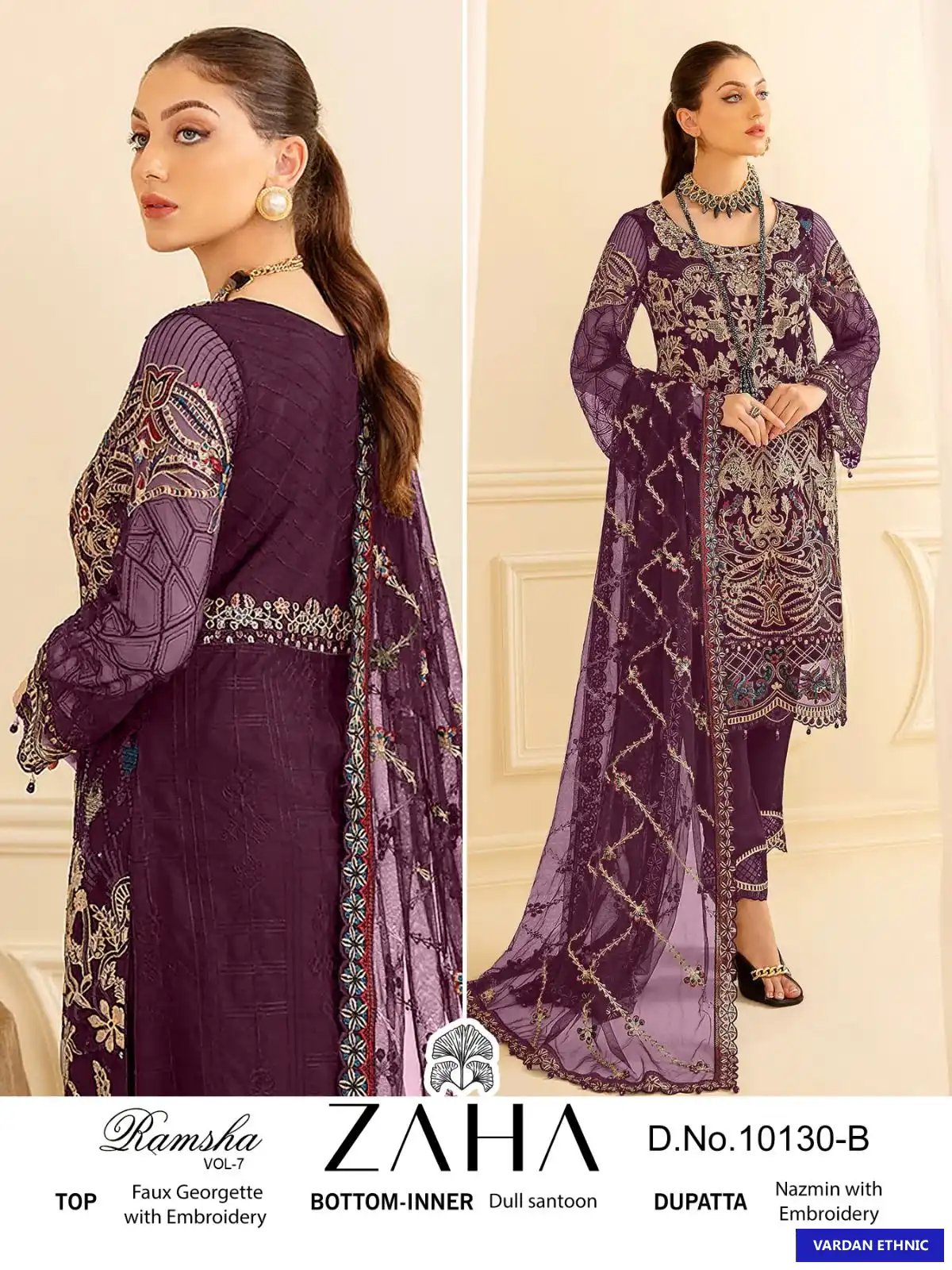 Zaha Ramsha Vol-7 Georgette Wholesale Pakistani Salwar Suit Catalog — Wholesale Salwar Suits, MPA wholesale from Surat - Gallery Image 3