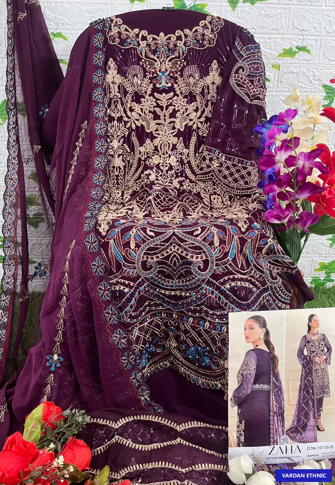 Zaha Ramsha Vol-7 Georgette Wholesale Pakistani Salwar Suit Catalog — Wholesale Salwar Suits, MPA wholesale from Surat - Gallery Image 12