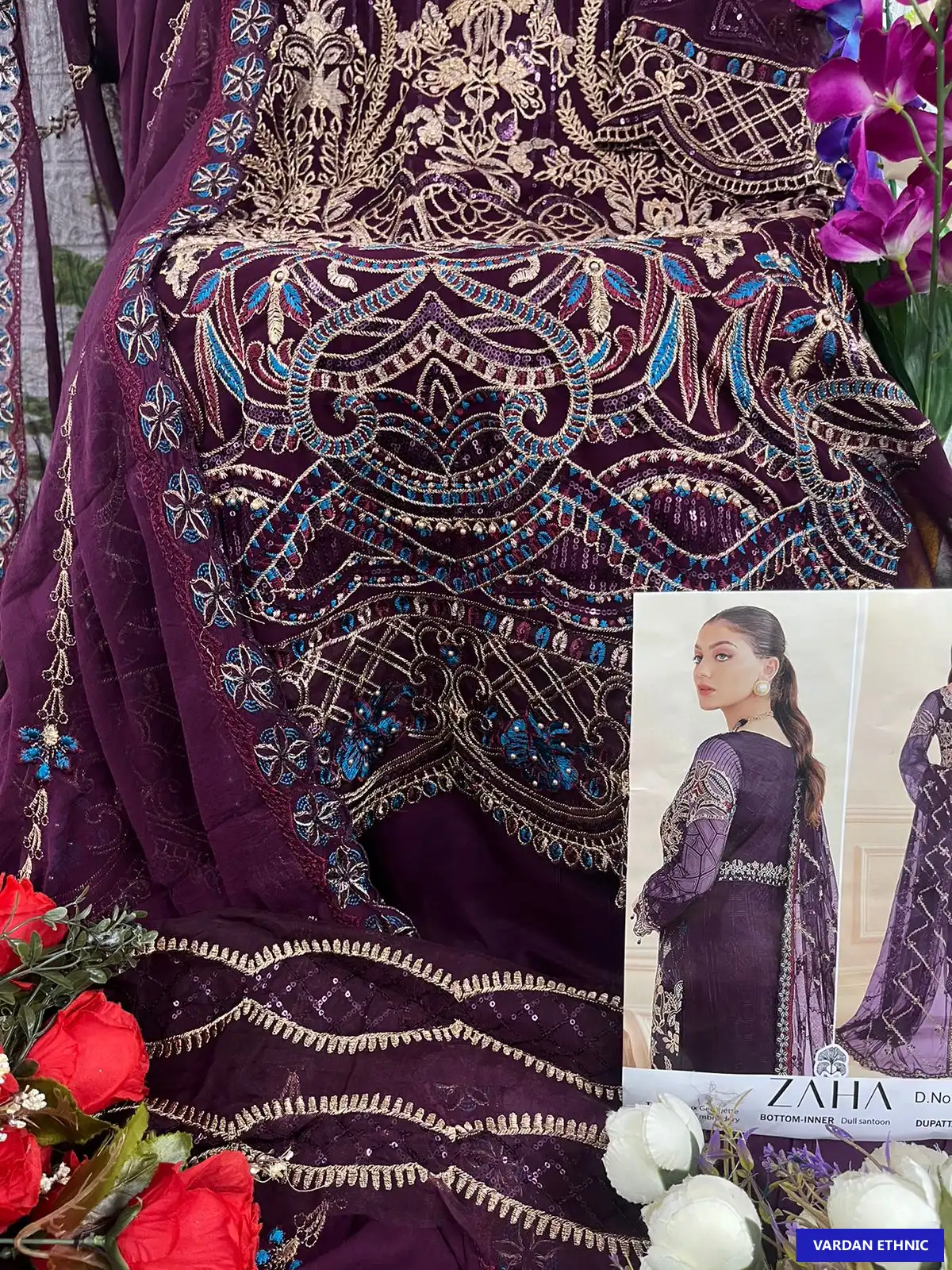 Zaha Ramsha Vol-7 Georgette Wholesale Pakistani Salwar Suit Catalog — Wholesale Salwar Suits, MPA wholesale from Surat - Gallery Image 13