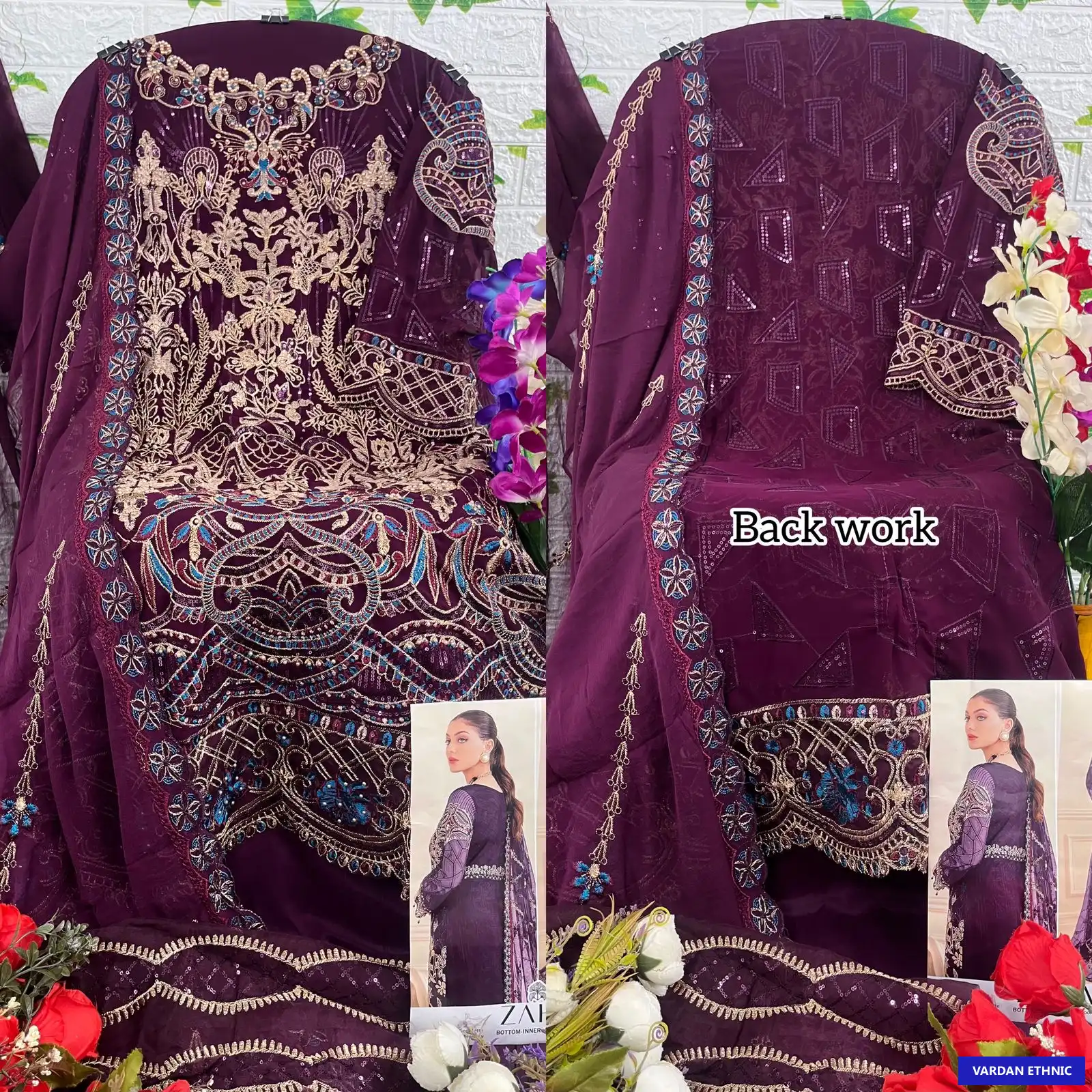 Zaha Ramsha Vol-7 Georgette Wholesale Pakistani Salwar Suit Catalog — Wholesale Salwar Suits, MPA wholesale from Surat - Gallery Image 14