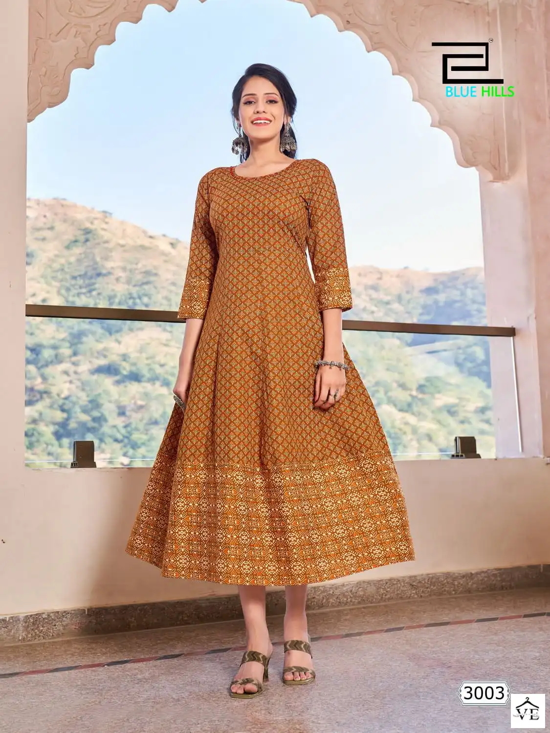 Blue Hills Rani Vol-3 Cotton Wholesale Anarkali Kurti Catalog — Wholesale Kurtis, MPA wholesale from Surat - Gallery Image 4