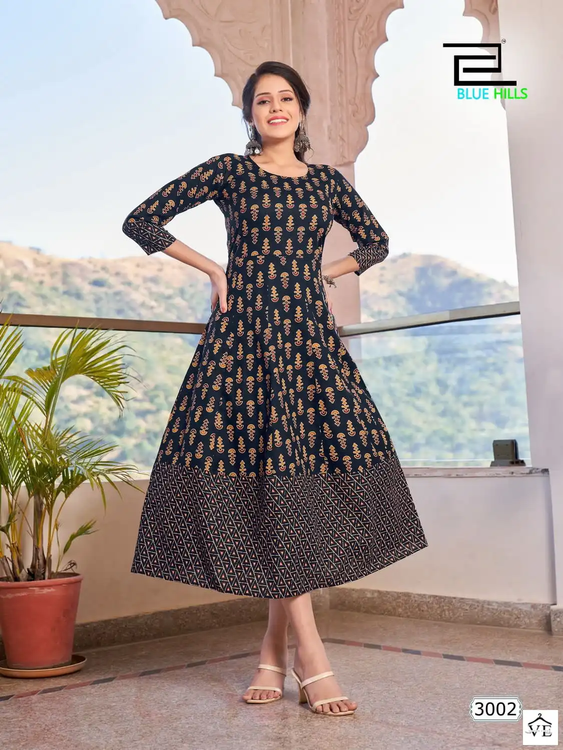 Blue Hills Rani Vol-3 Cotton Wholesale Anarkali Kurti Catalog — Wholesale Kurtis, MPA wholesale from Surat - Gallery Image 6