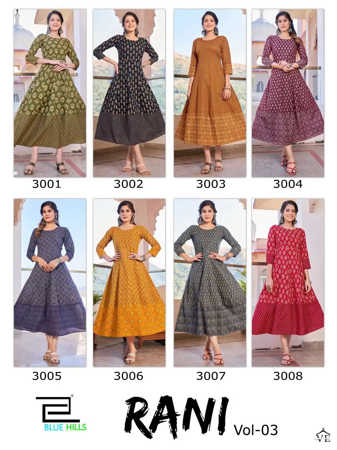 Blue Hills Rani Vol-3 Cotton Wholesale Anarkali Kurti Catalog — Wholesale Kurtis, MPA wholesale from Surat — view 10