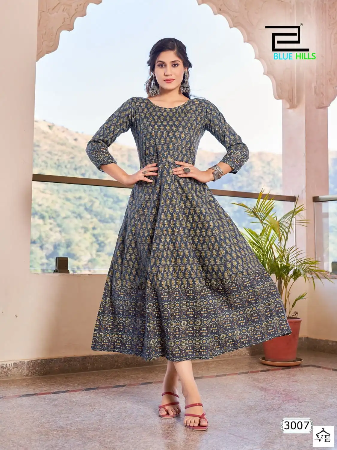 Blue Hills Rani Vol-3 Cotton Wholesale Anarkali Kurti Catalog — Wholesale Kurtis, MPA wholesale from Surat - Gallery Image 9