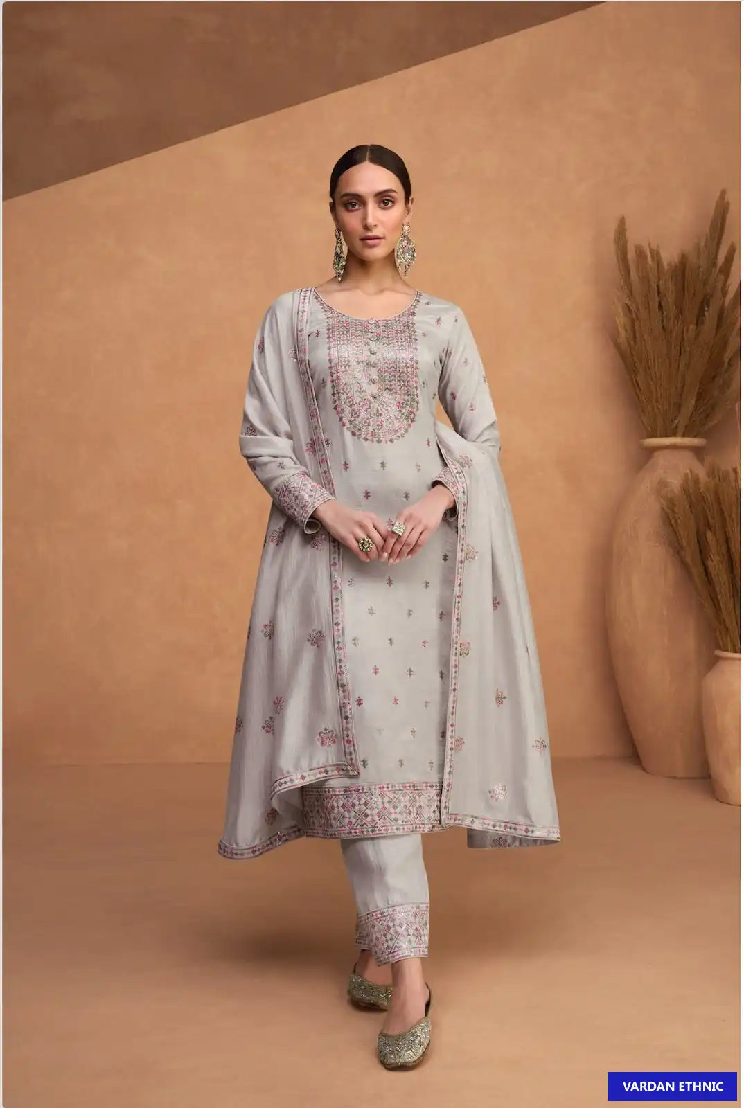 Aashirwad Resham Premium Silk Wholesale Designer Salwar Suit Catalog — Wholesale Salwar Suits, Aashirwad Creation wholesale from Surat - Gallery Image 6