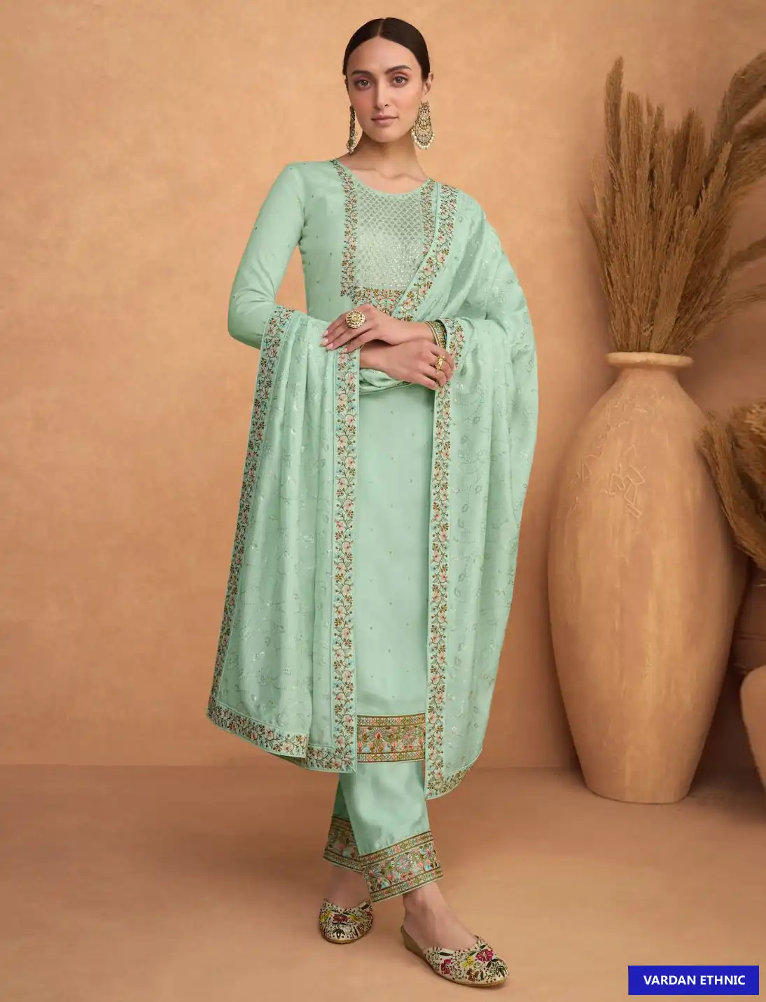 Aashirwad Resham Premium Silk Wholesale Designer Salwar Suit Catalog — Wholesale Salwar Suits, Aashirwad Creation wholesale from Surat — view 1
