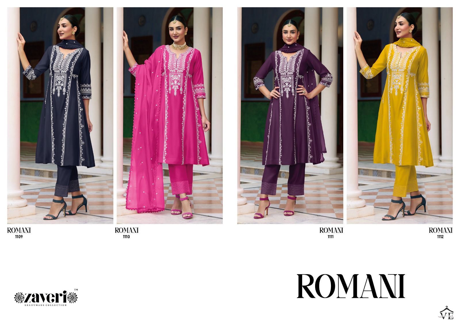 Zaveri Romani Silk Wholesale Readymade Salwar Suit Catalog — Wholesale Salwar Suits, MPA wholesale from Surat — view 5