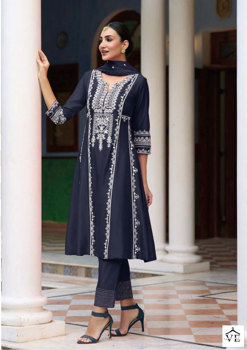 Zaveri Romani Silk Wholesale Readymade Salwar Suit Catalog — Wholesale Salwar Suits, MPA wholesale from Surat - Gallery Image 2