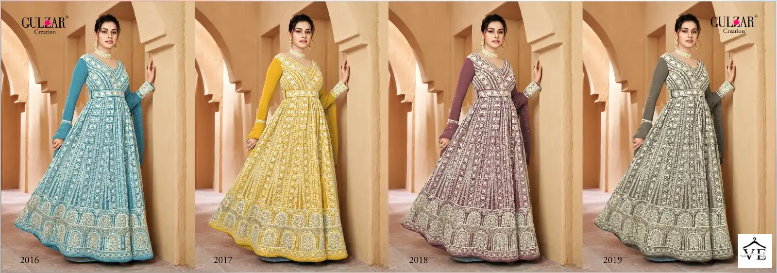 Gulzar Resham Real Georgette Wholesale Designer Suits Catalog — Wholesale Salwar Suits, MPA wholesale from Surat — view 5