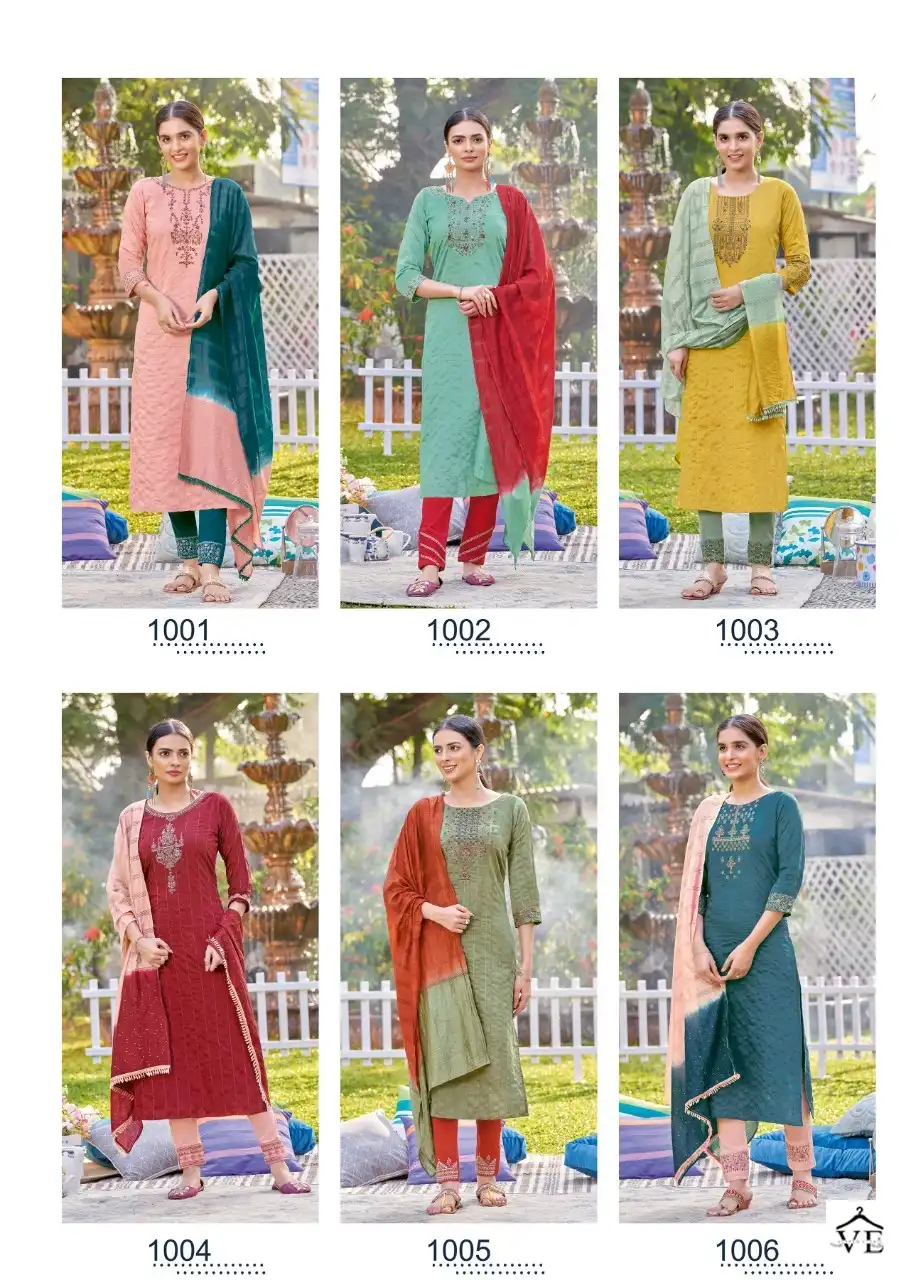 Koodee Riya Vol 3 Fancy Viscose Dobby Stripe Wholesale Salwar Suit Catalog — Wholesale Salwar Suits, MPA wholesale from Surat — view 7