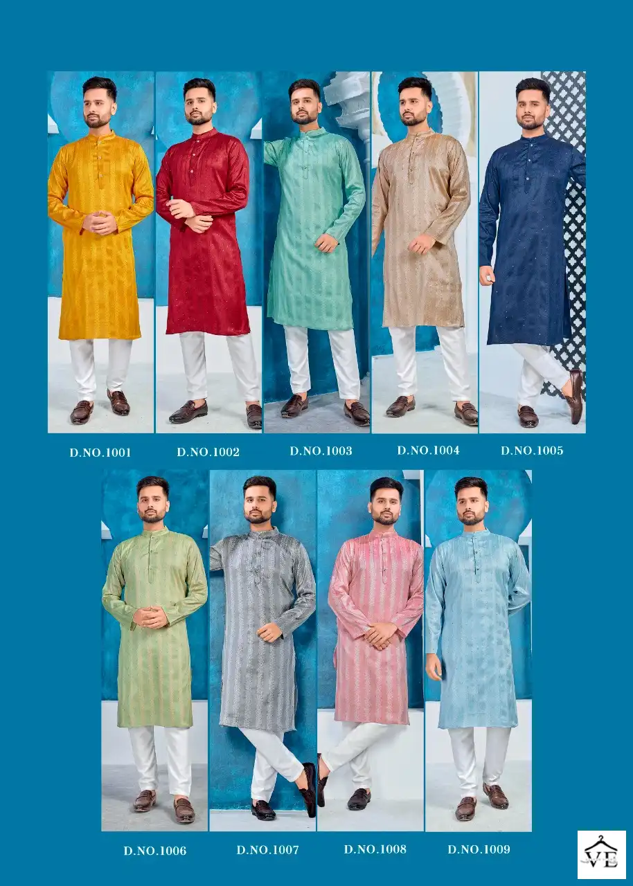 Banwery Royal Men Heavy Jacquard Silk Wholesale Kurta Pajama Catalog — Singles, Banwery wholesale from Surat — view 11